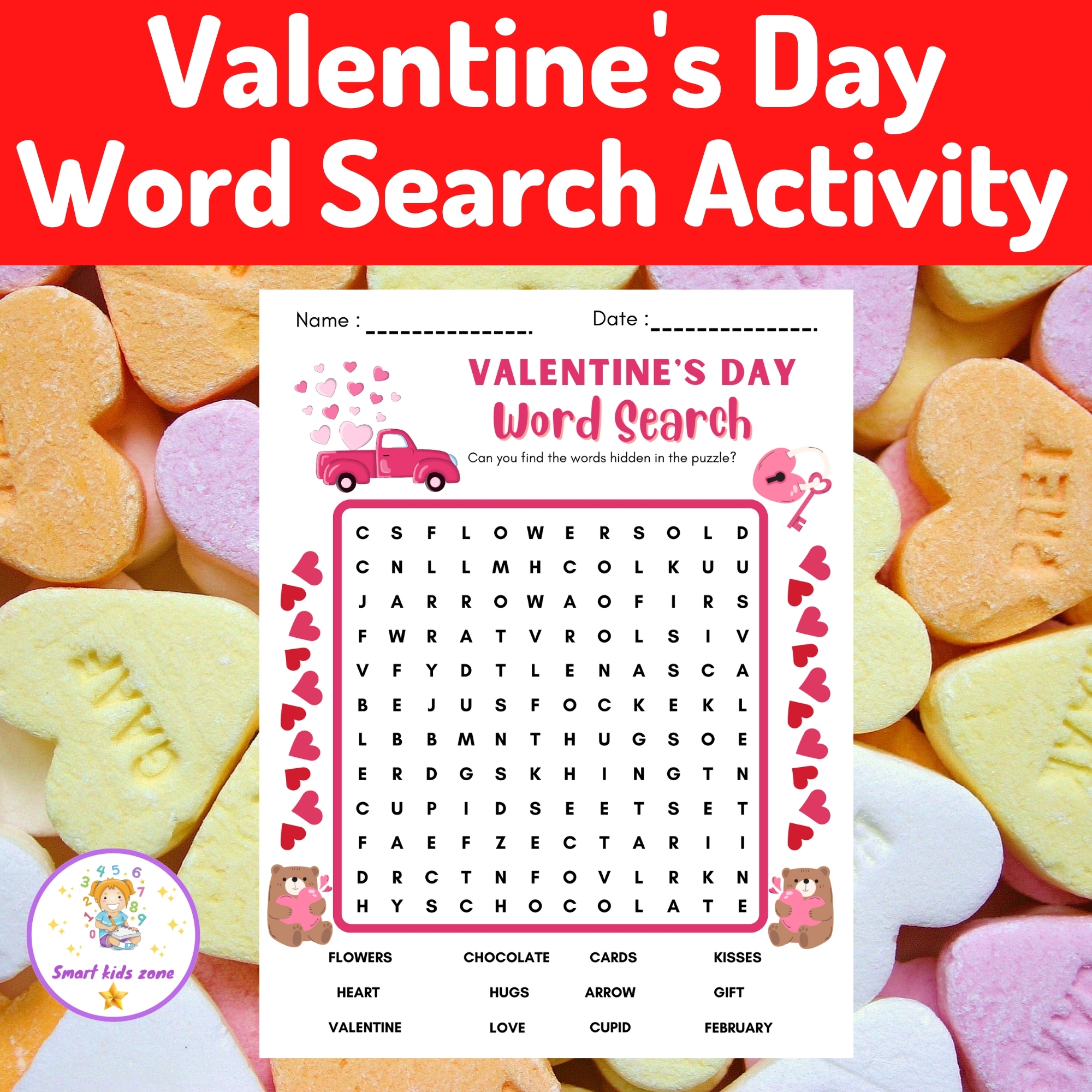 Valentine s Day Word Search Activity Made By Teachers