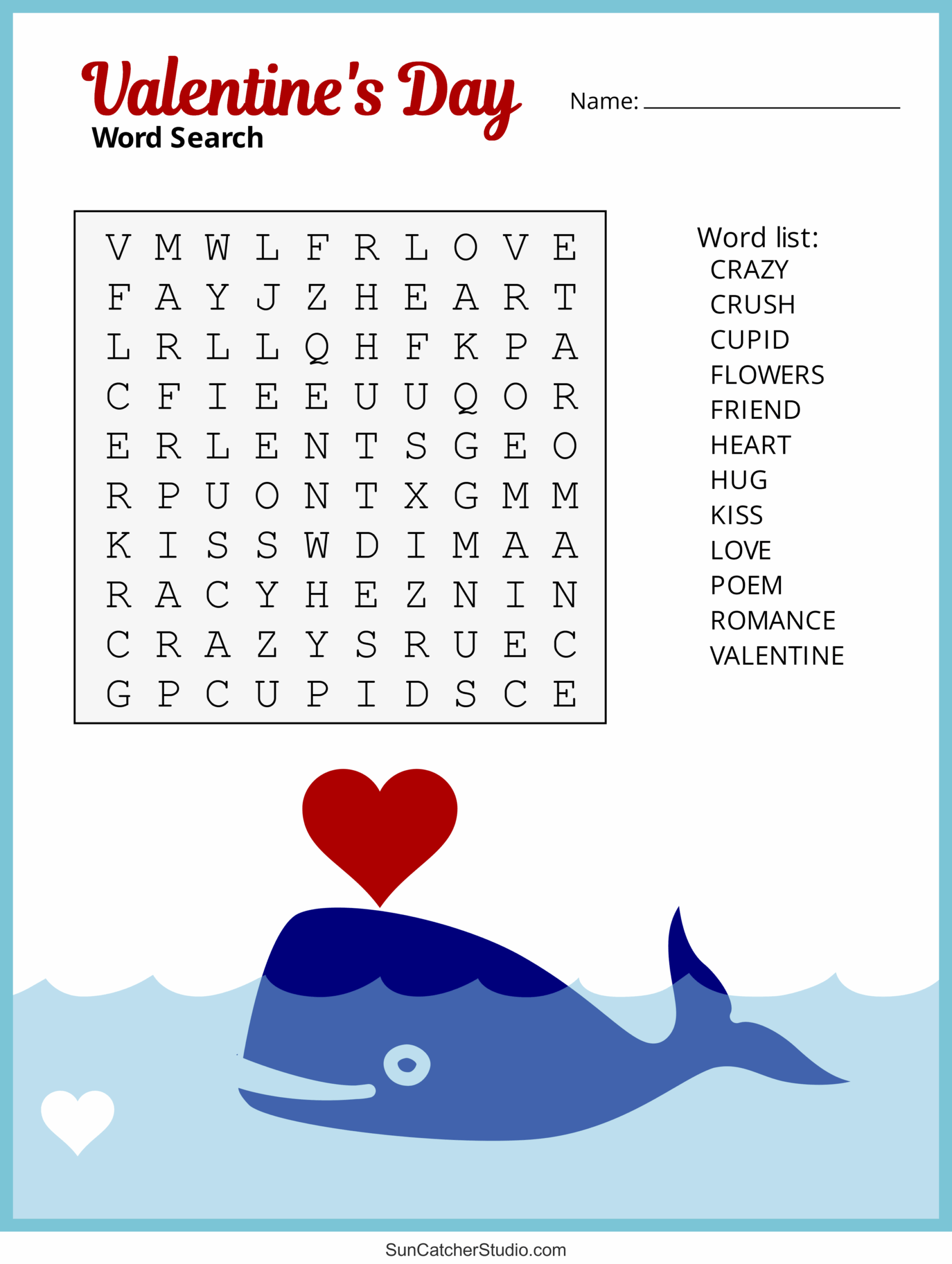 Valentine s Day Word Search Free Printable PDF Puzzles Free Printables Monograms Design Tools Patterns DIY Projects