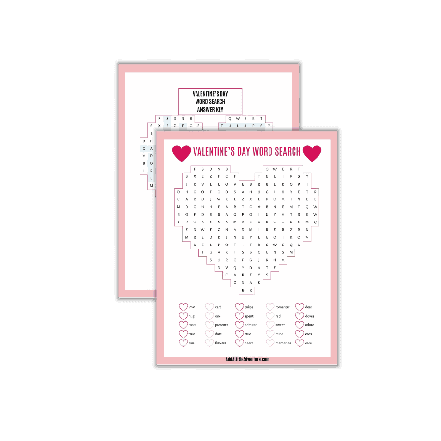 Valentine s Day Word Search Free Printable 