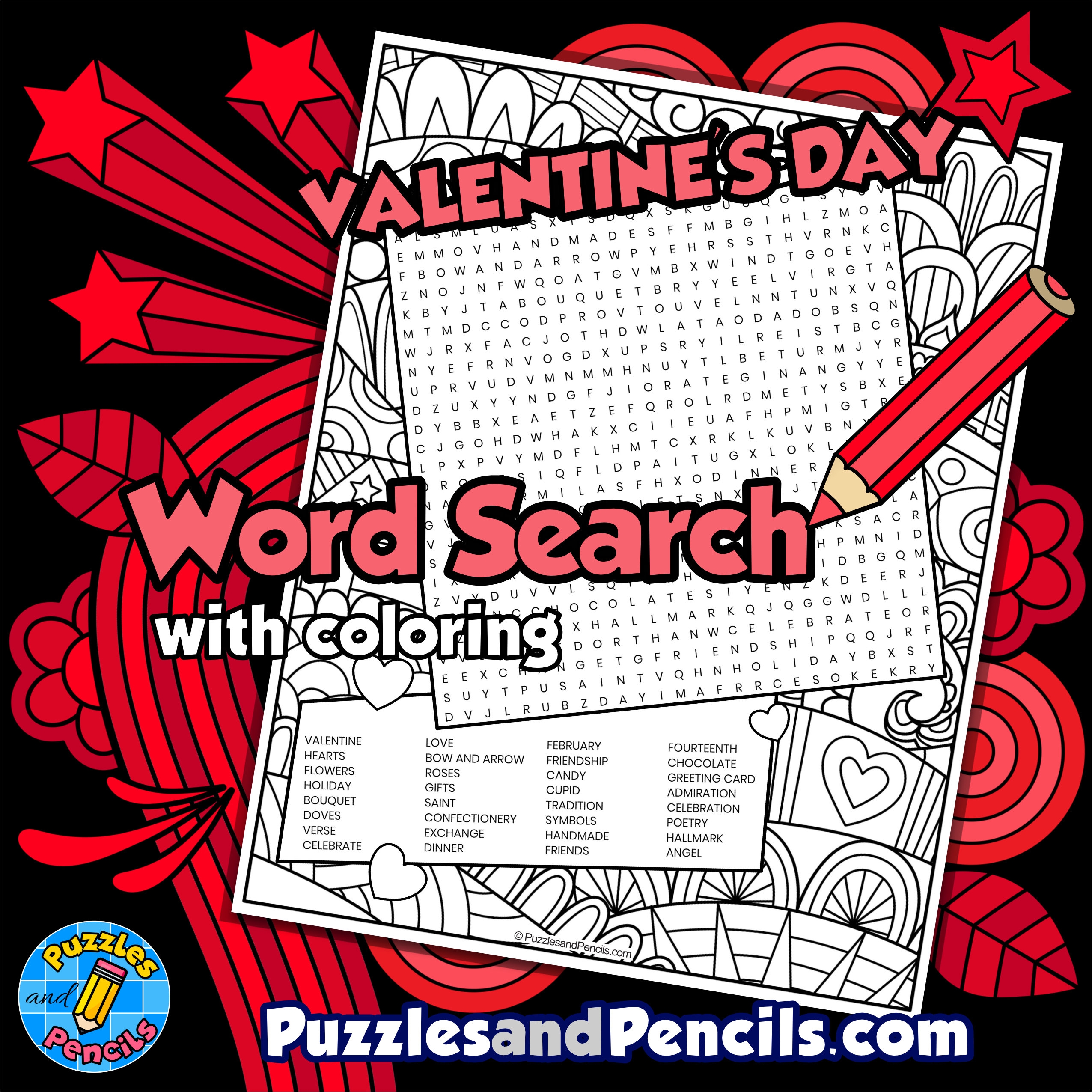 Valentine s Day Word Search Puzzle Activity Page Wordsearch Made By Teachers