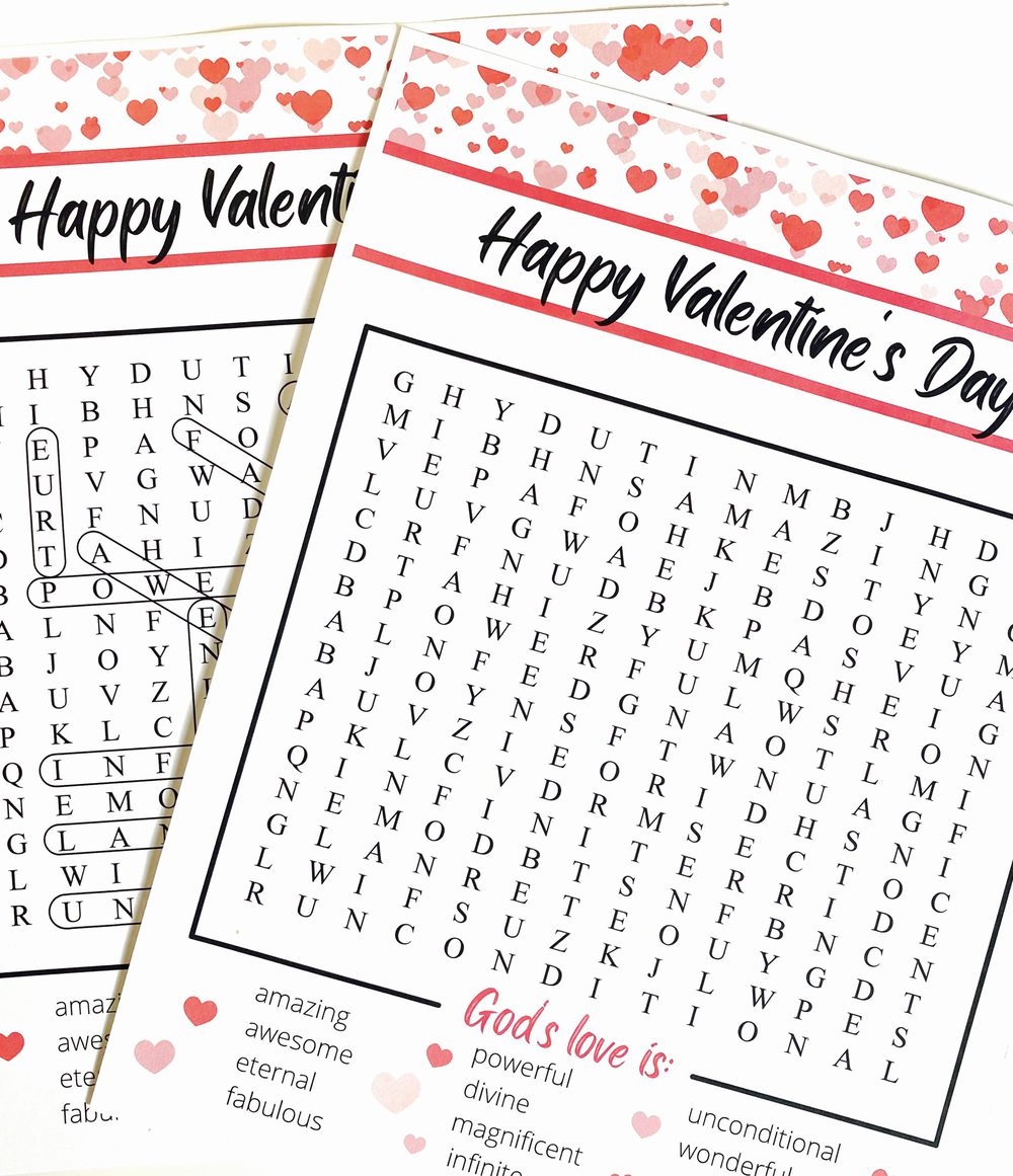 valentine s day word search six clever sisters