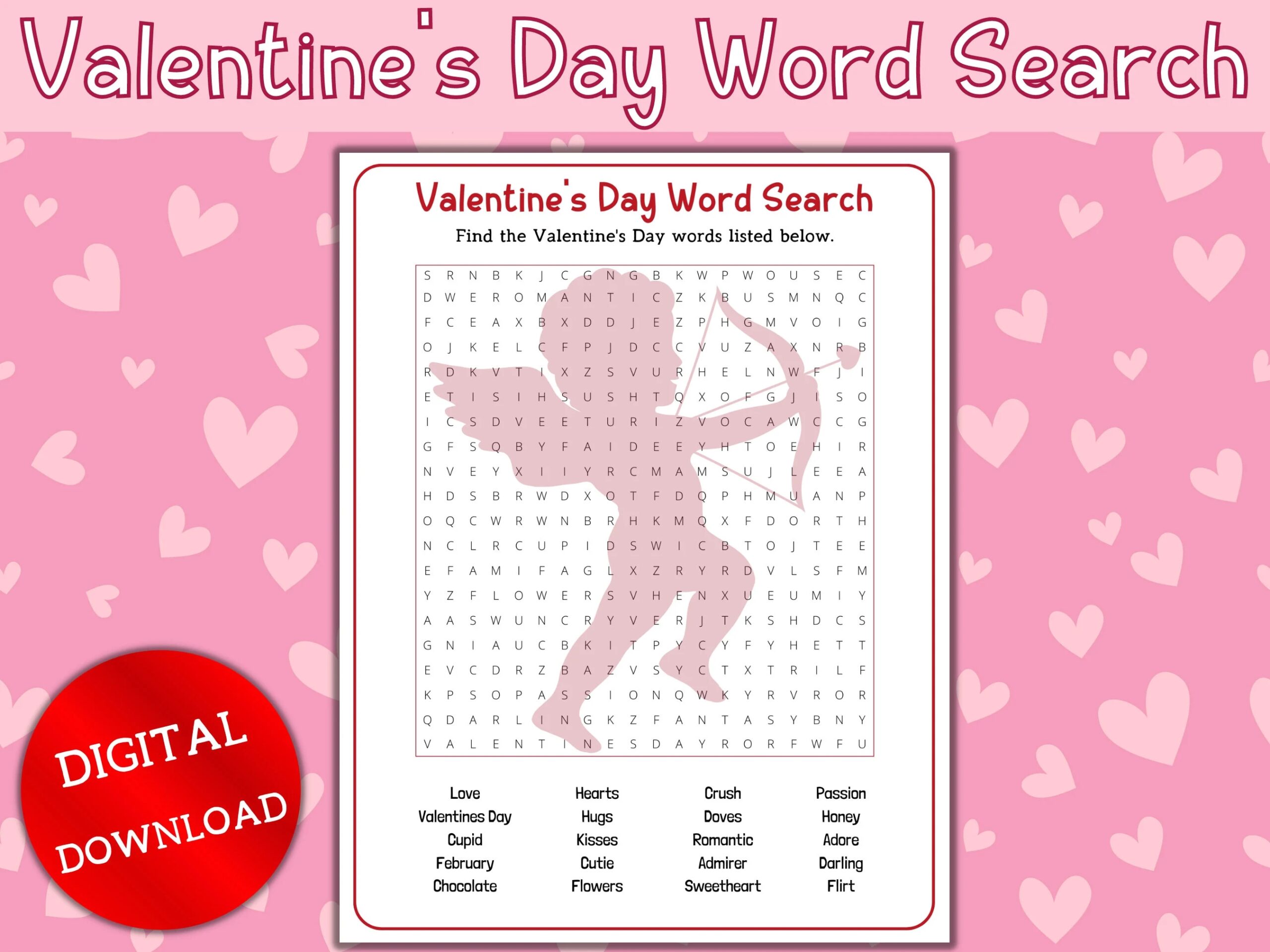 Valentine Word Search Printable Free