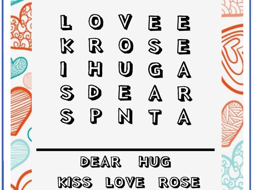 Valentine Word Search Printable Puzzles