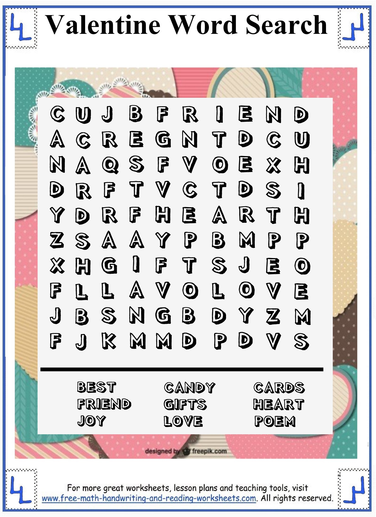 4th Grade Word Search Puzzles Printable