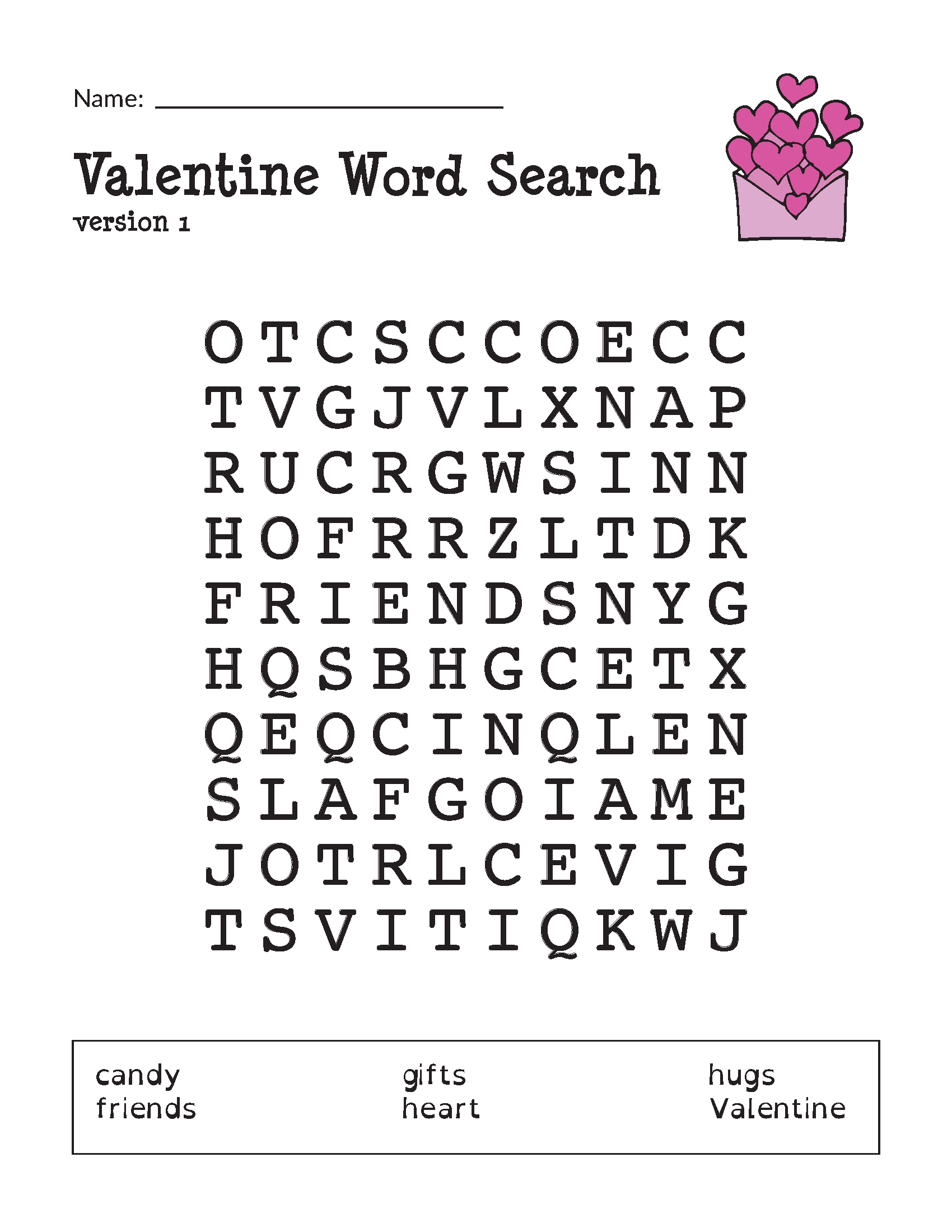 Valentine Word Search Puzzles Gift Of Curiosity