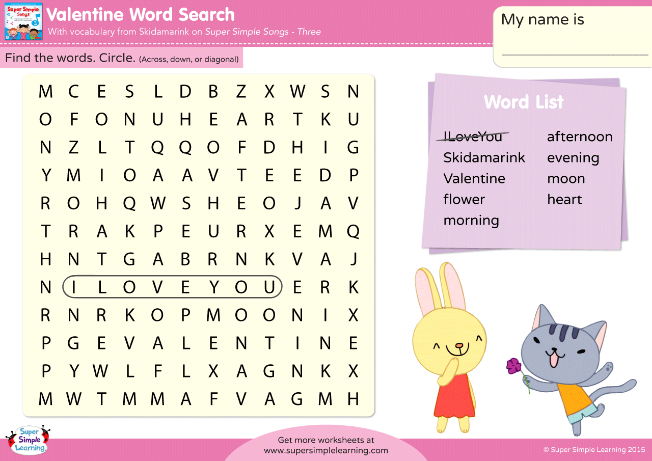Simple Printable Word Search