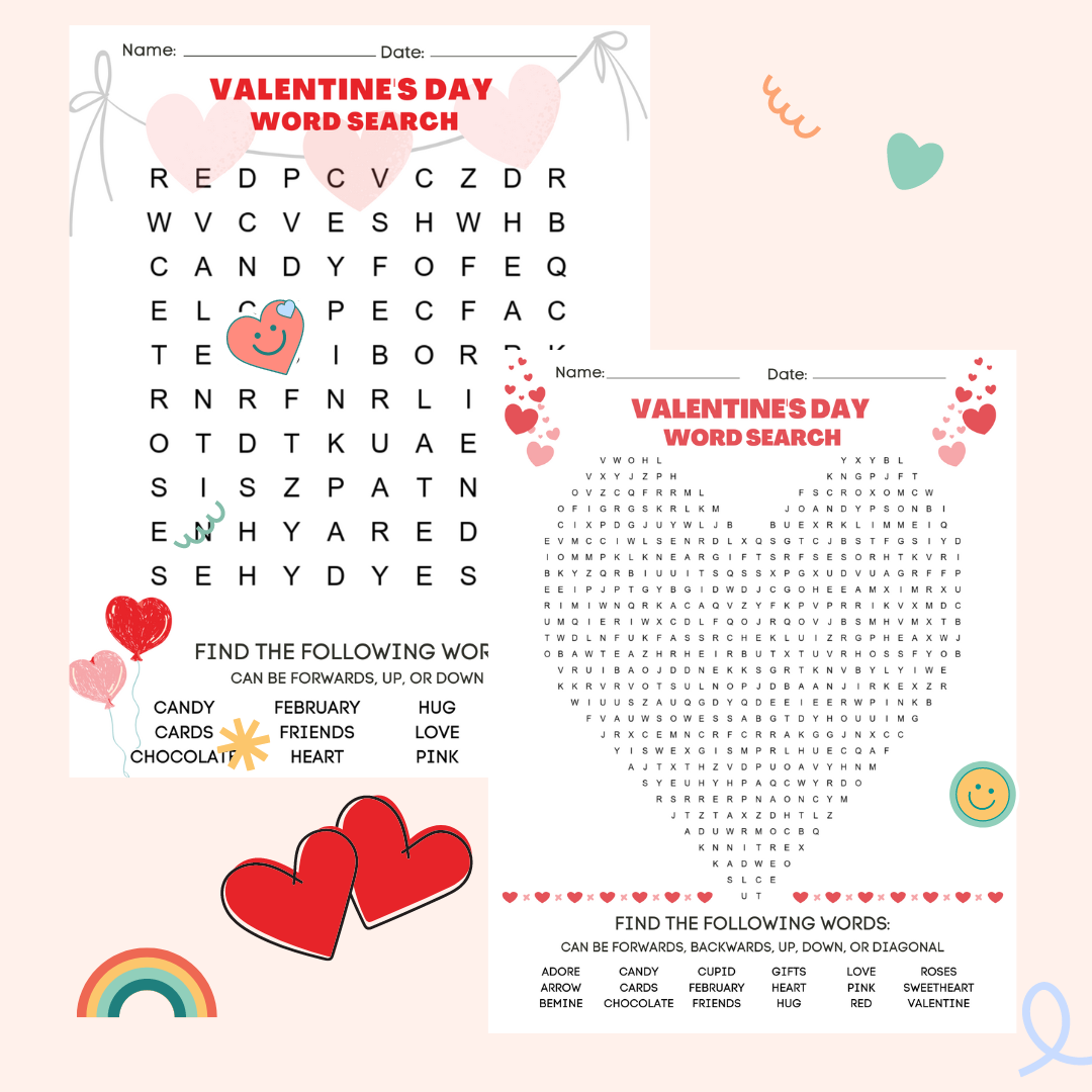 Valentines Word Search FREE Printable 2 Versions Leap Of Faith Crafting
