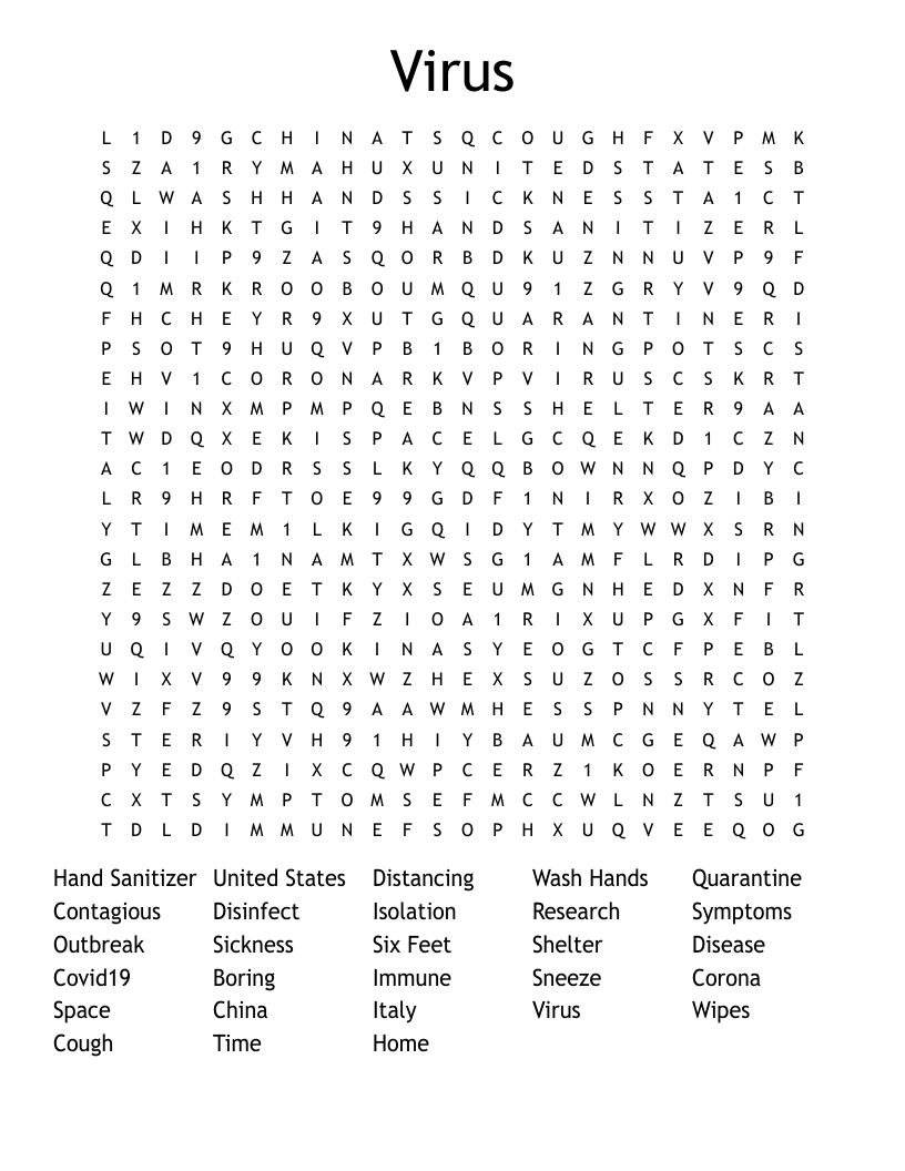 Virus Word Search WordMint