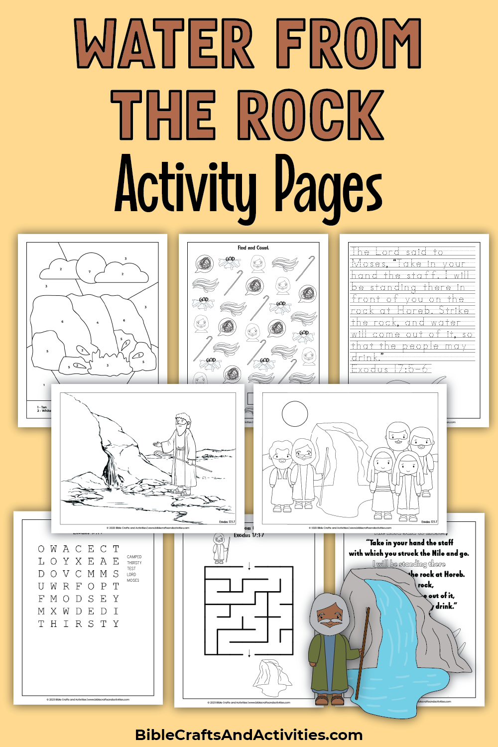 water from the rock exodus 17 1 7 bible crafts and activities