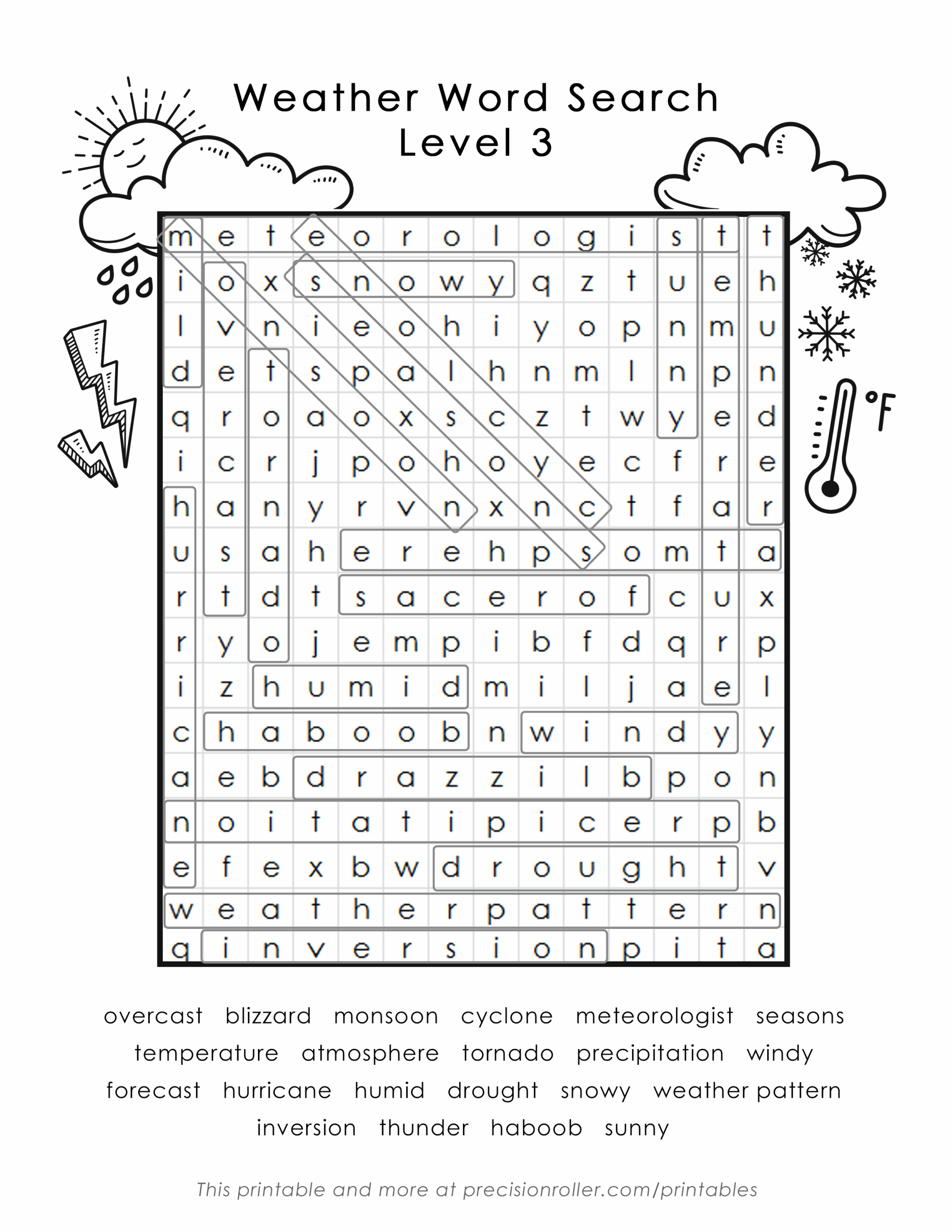 Third Grade Word Search Printable