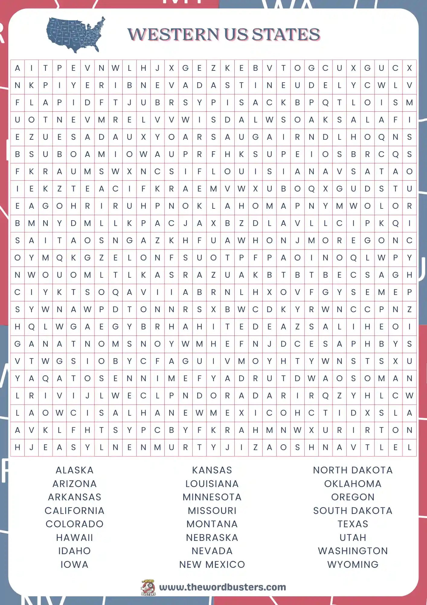 Free Word Search Printable United States