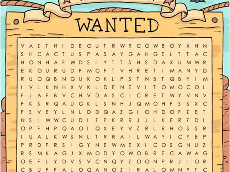 Wild West Word Search Etsy