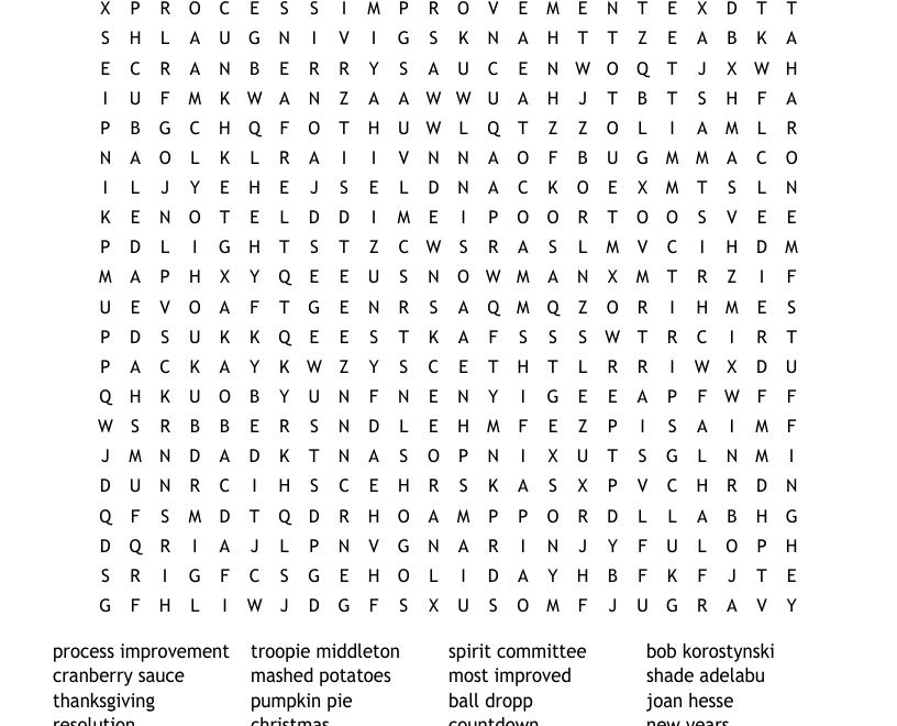 Winter Holidays Word Search WordMint