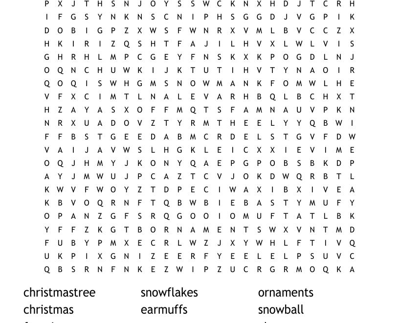 Winter Time Word Search WordMint