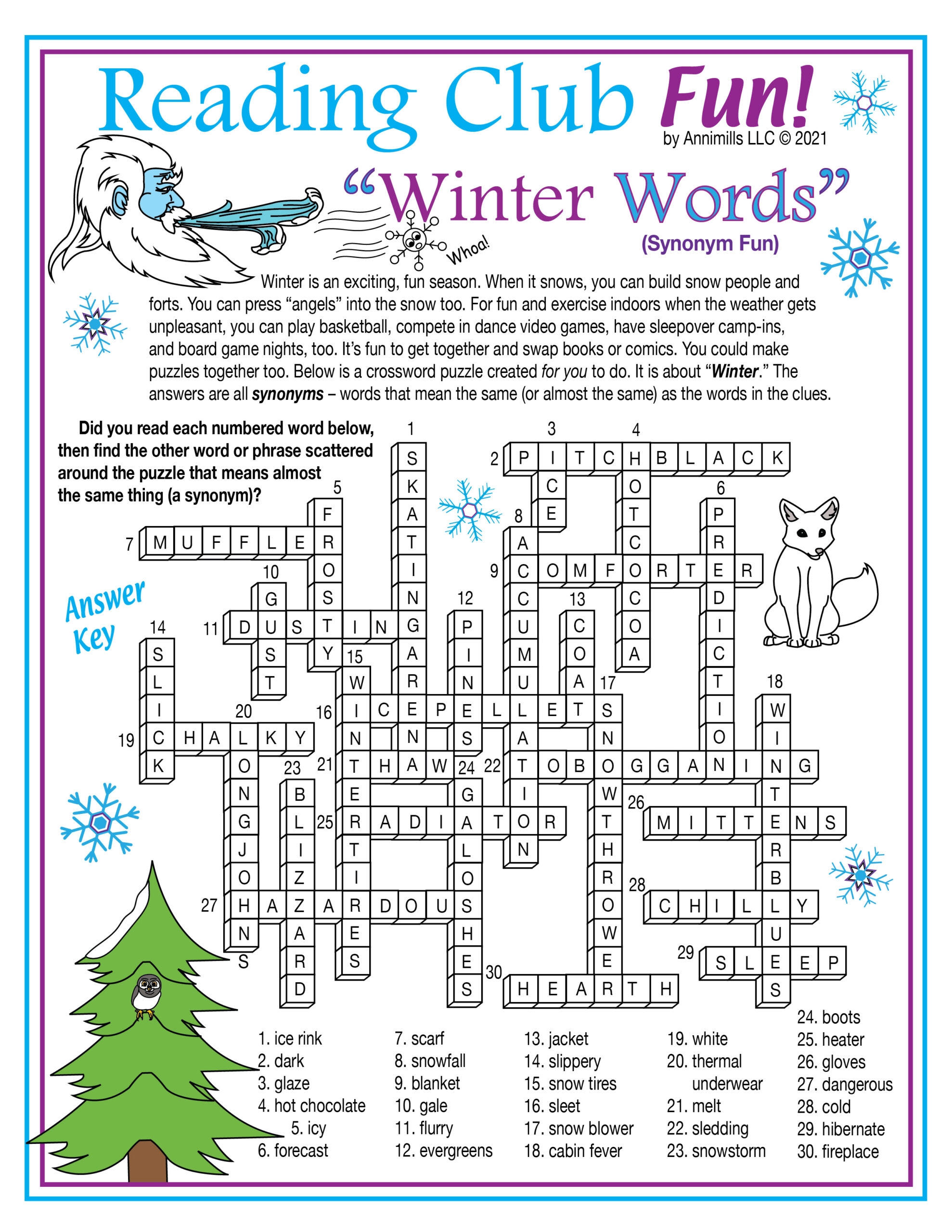 Free Printable Winter Word Searches