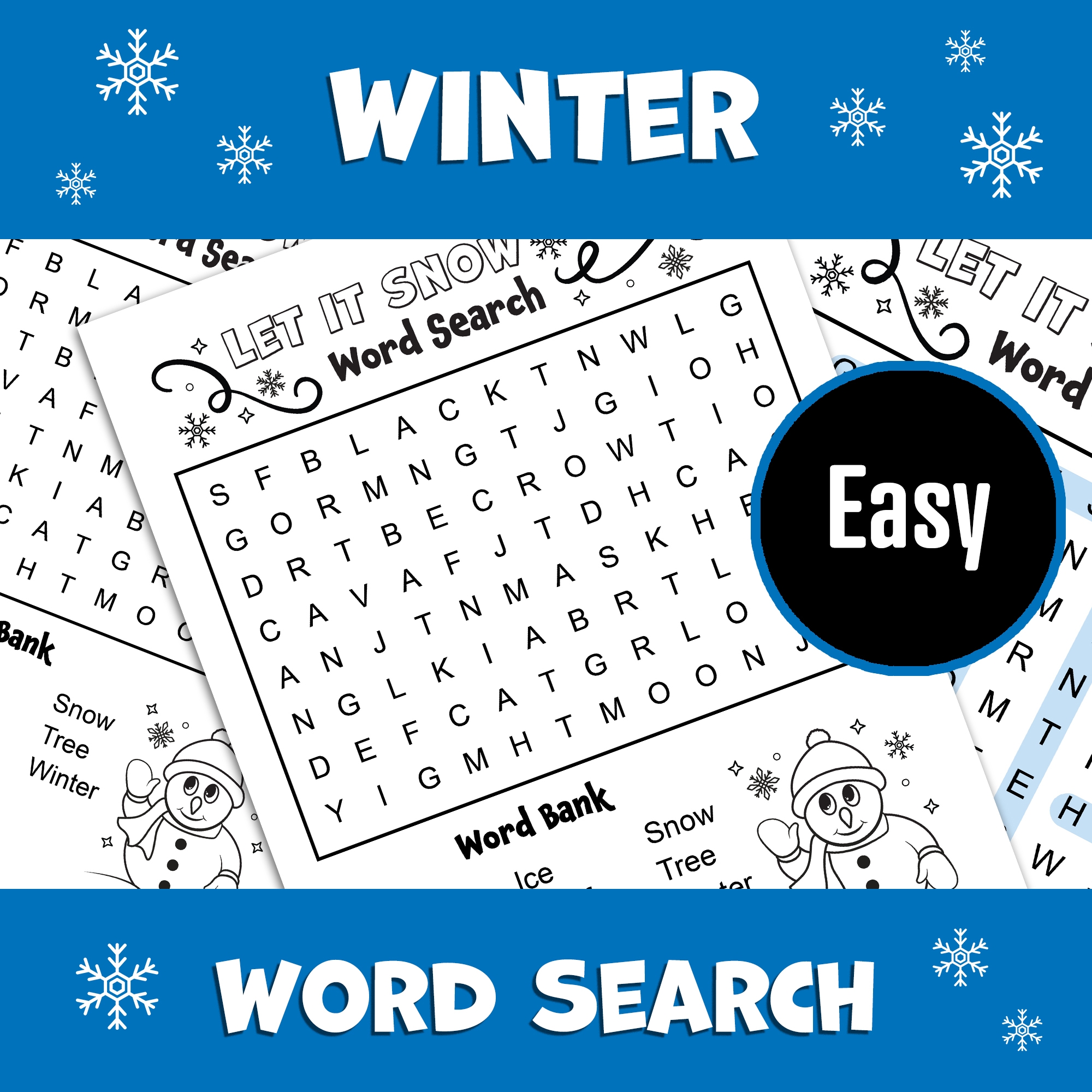 Winter Word Search Easy Level Word Puzzle Game Word Find Activity Made By Teachers