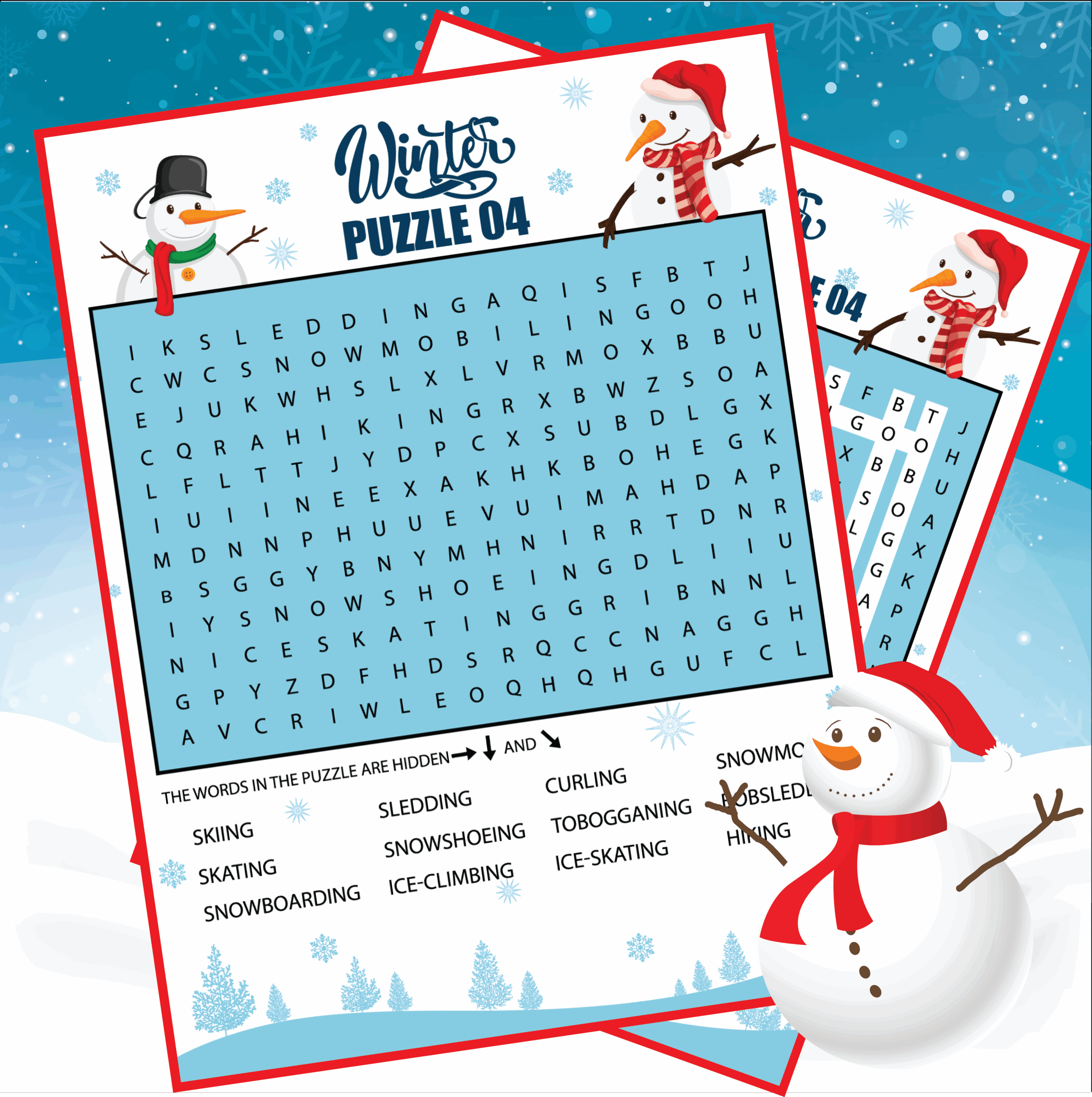 Winter Word Search Puzzles Printable PDF For Kindergarten Made By Teachers