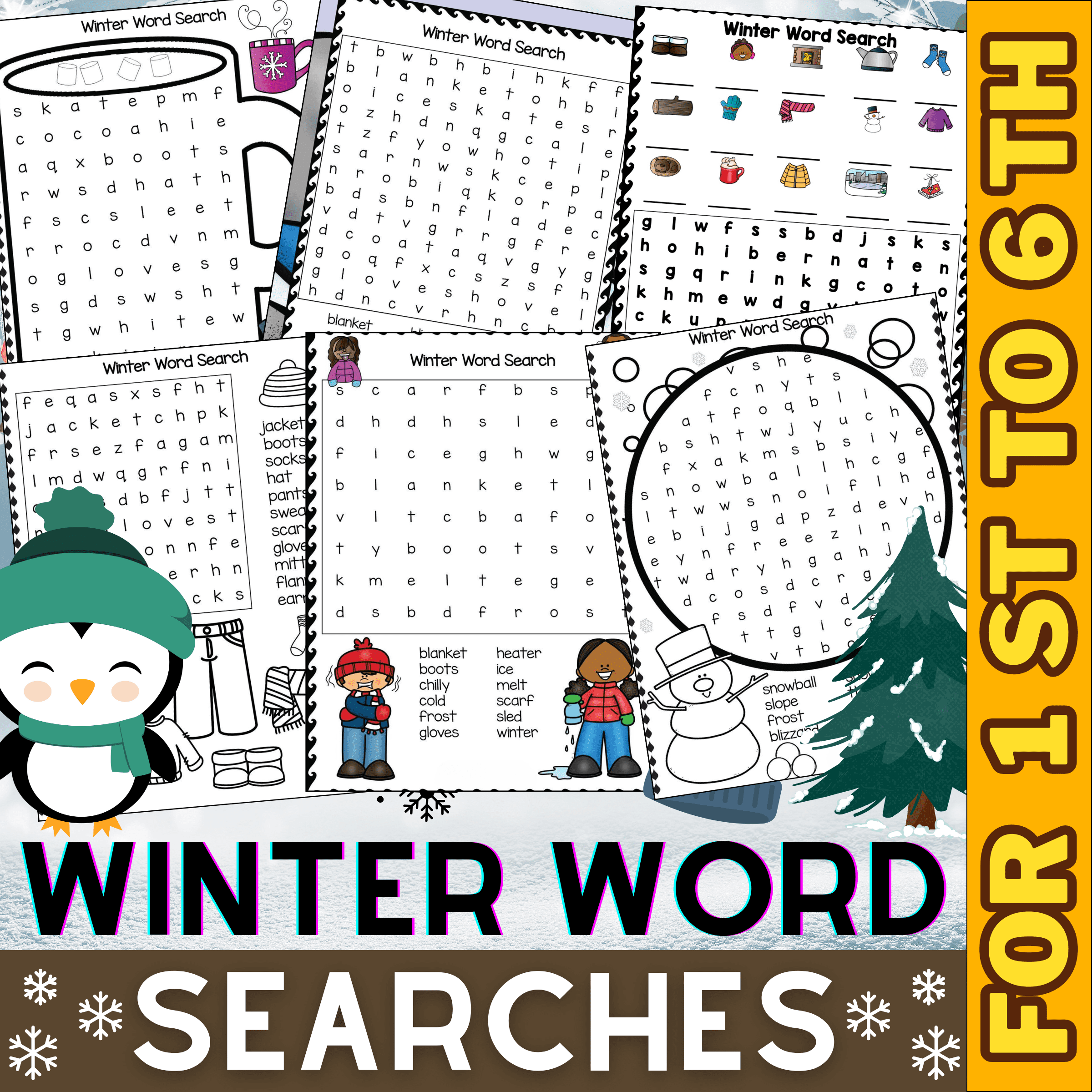 Winter Word Search Winter Activities K 1st 2nd 3rd 4th 5th 6th Grade Made By Teachers