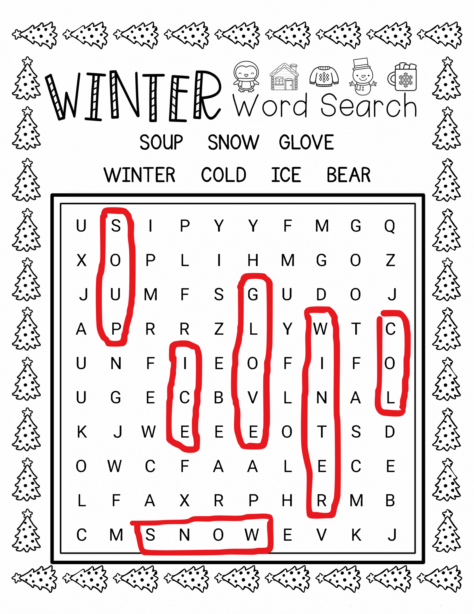 Winter Word Search Worksheet Activity Kindergarten 1st 2nd And 3rd Grade Made By Teachers