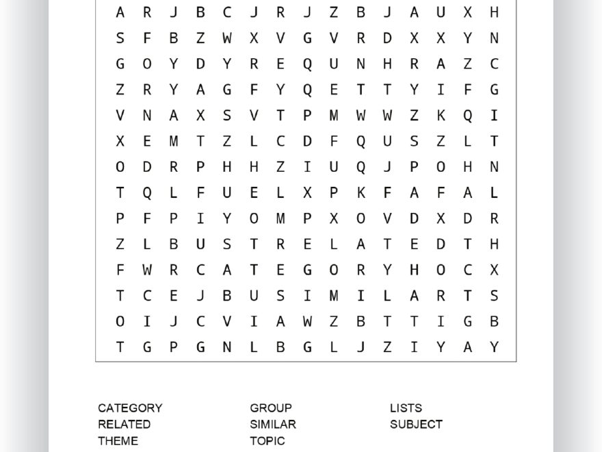 Word Lists By Theme For Word Search Puzzles Activity Book Deluxe