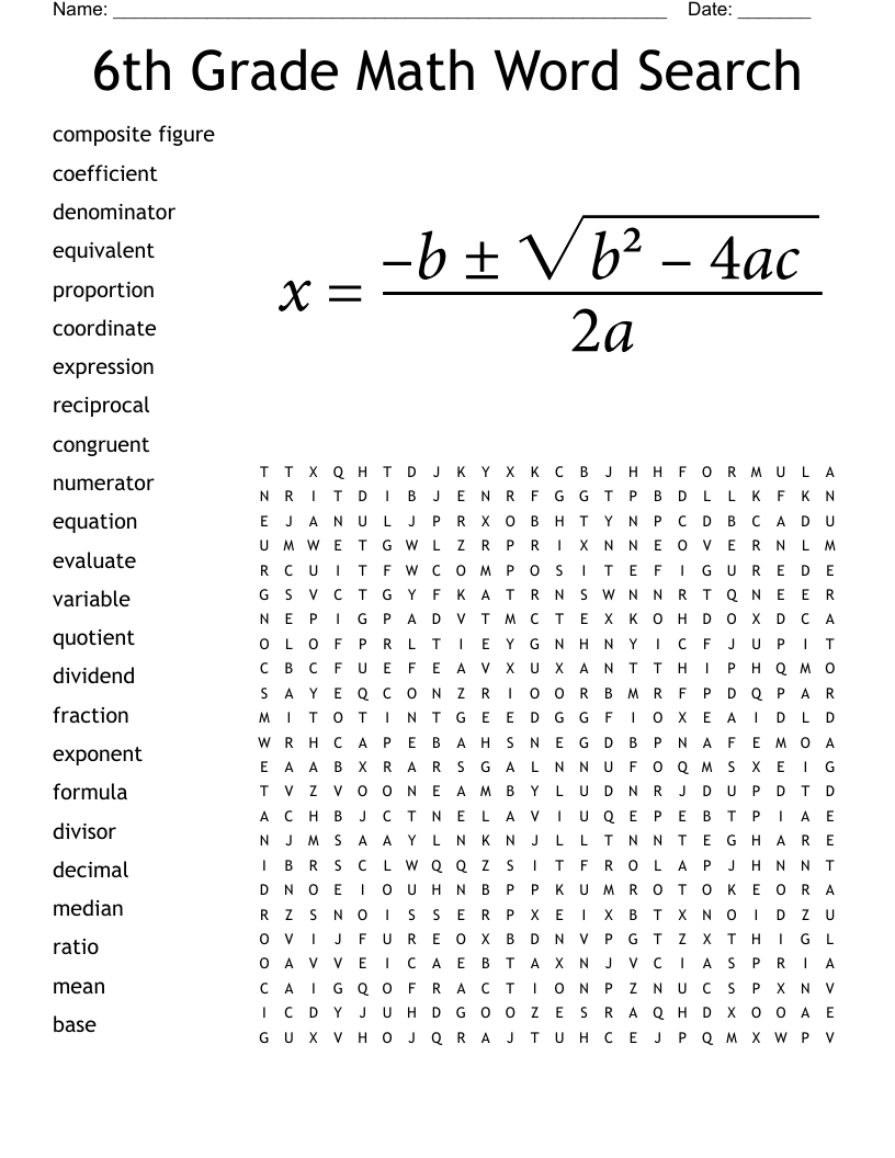 Word Search 6th Grade Sight Words WordMint