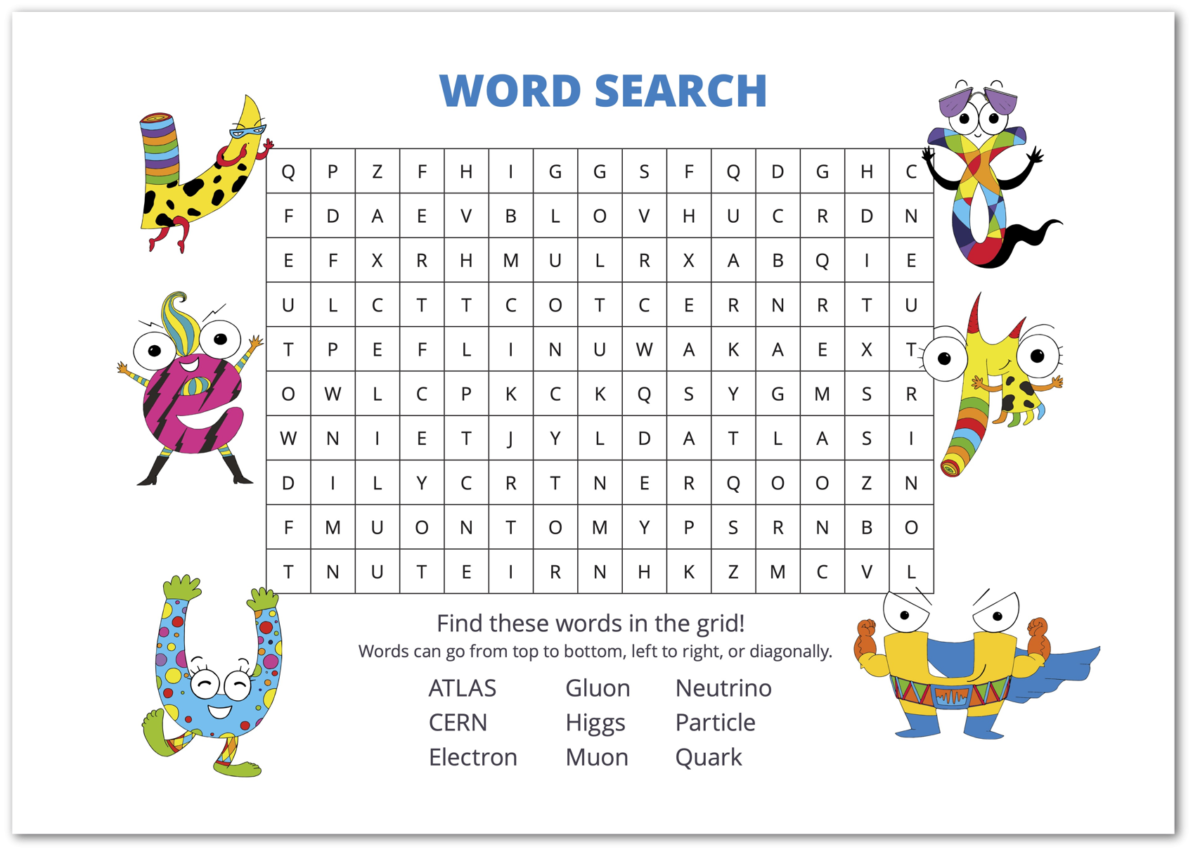 Word Search ATLAS Experiment At CERN