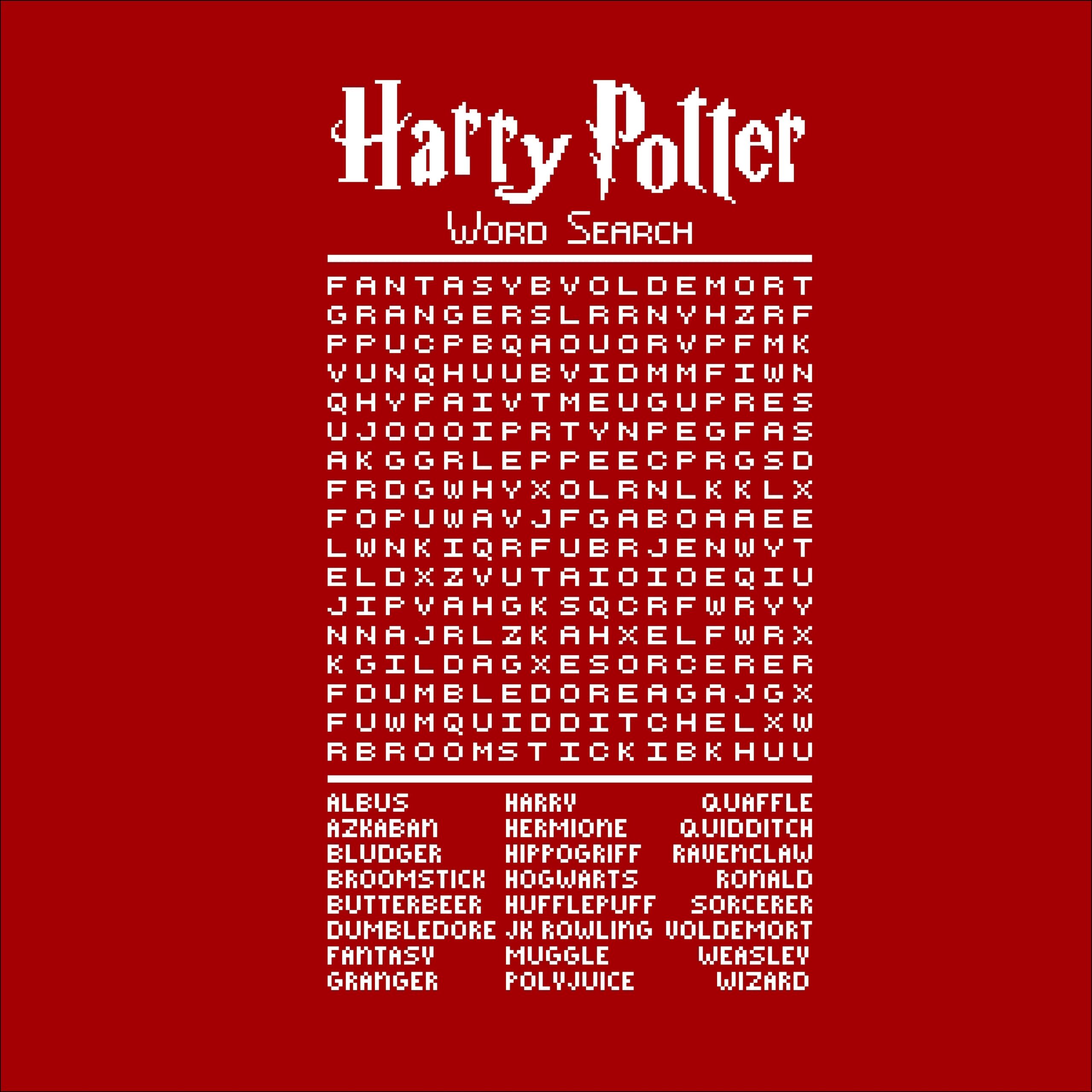 Mega Harry Potter Word Search Printable
