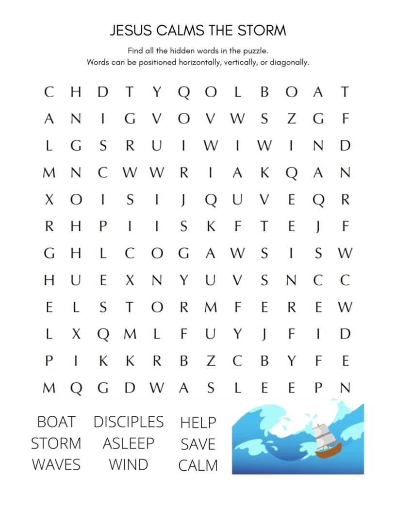 Word Search For Kids Printable New Testament Etsy