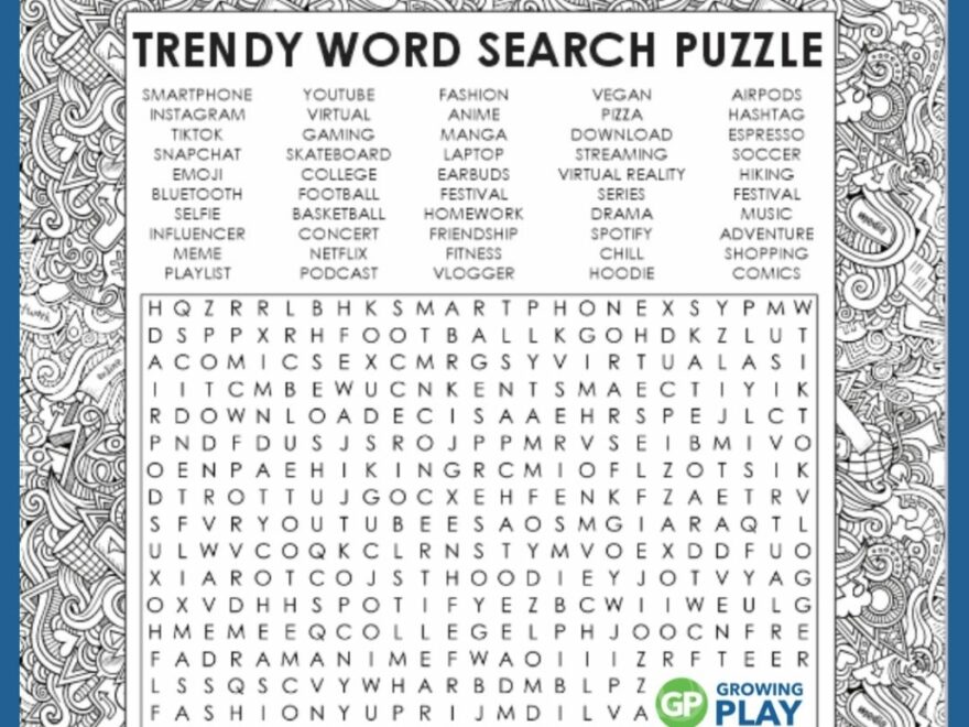 Word Search For Teens Free Printable Puzzle Growing Play Worksheets Library