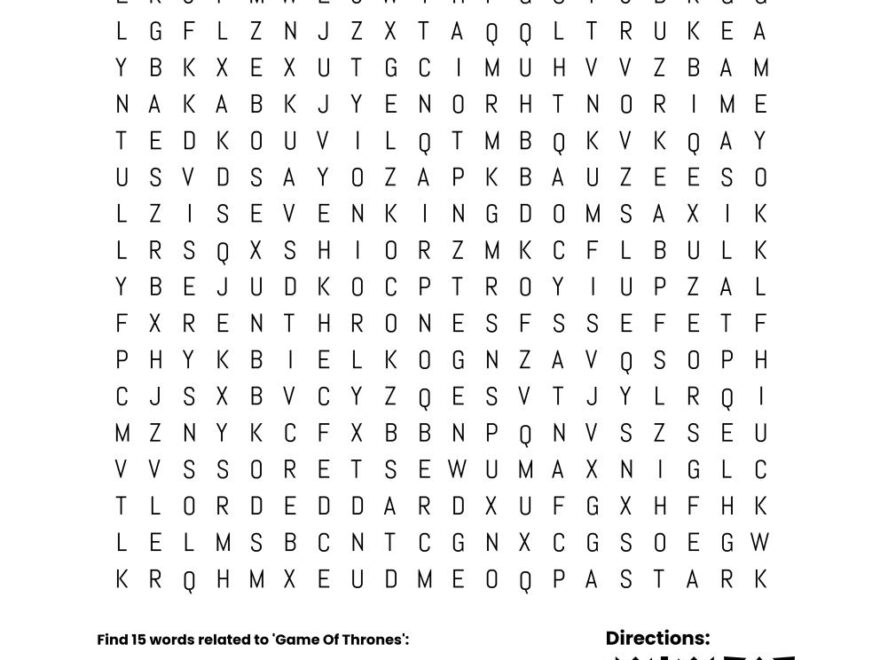Word Search In Adults Activities 50