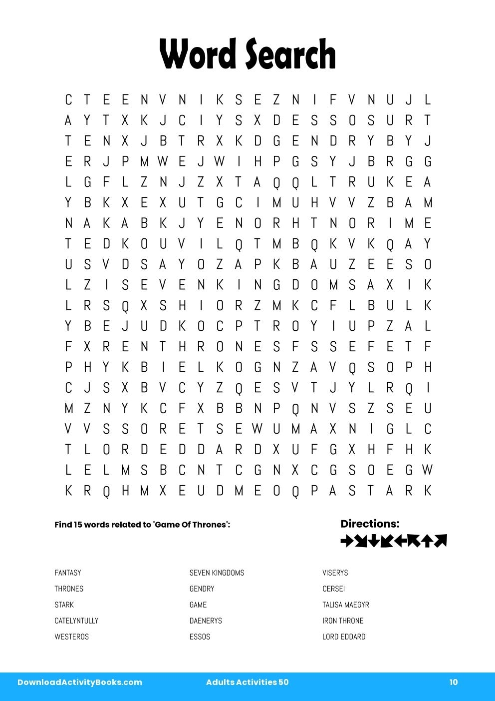 Word Search In Adults Activities 50
