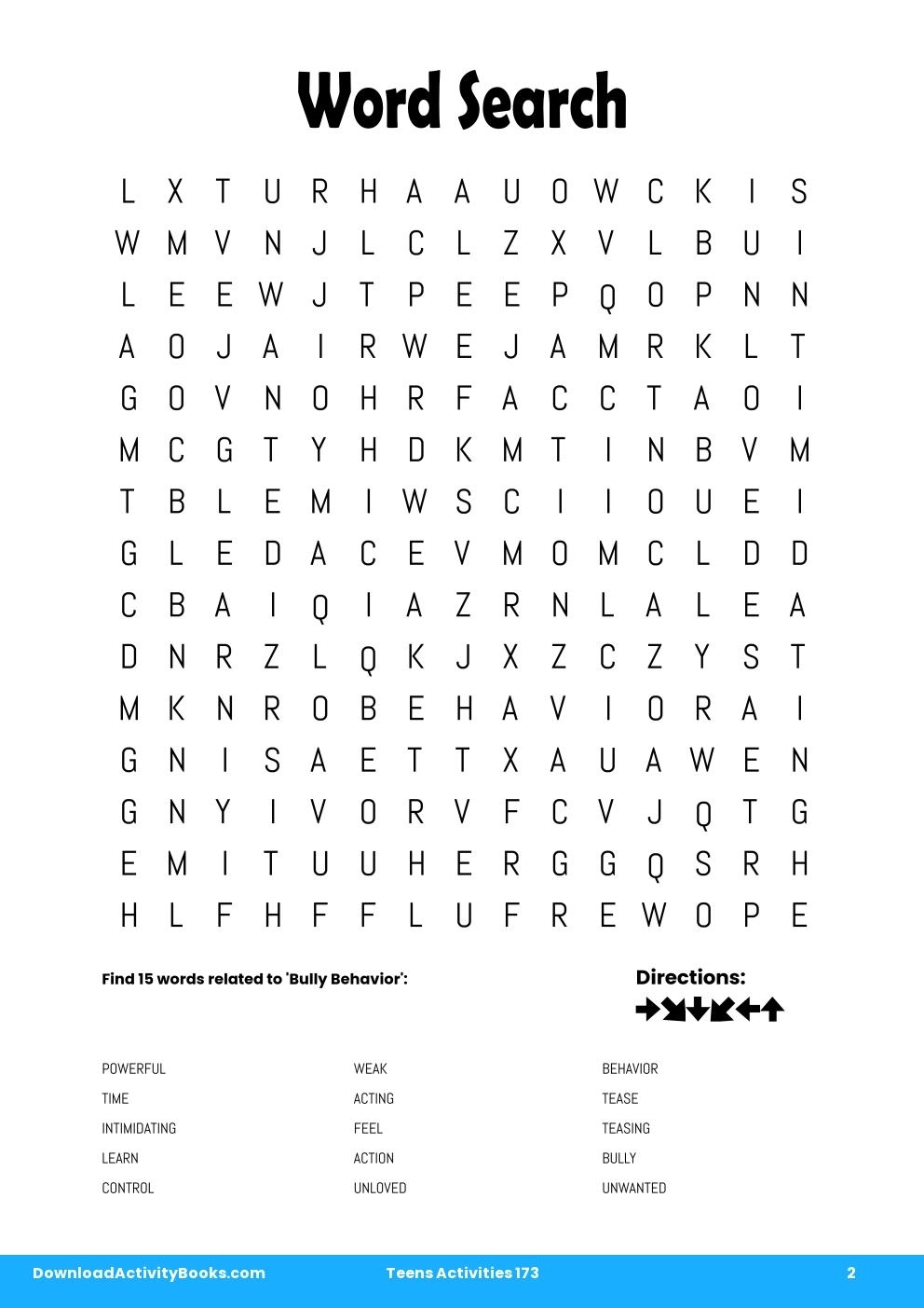 Word Search In Teens Activities 173 Word Search In Teens Activities 173