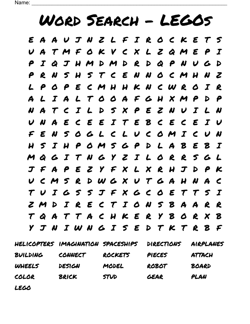Word Search LEGOs WordMint