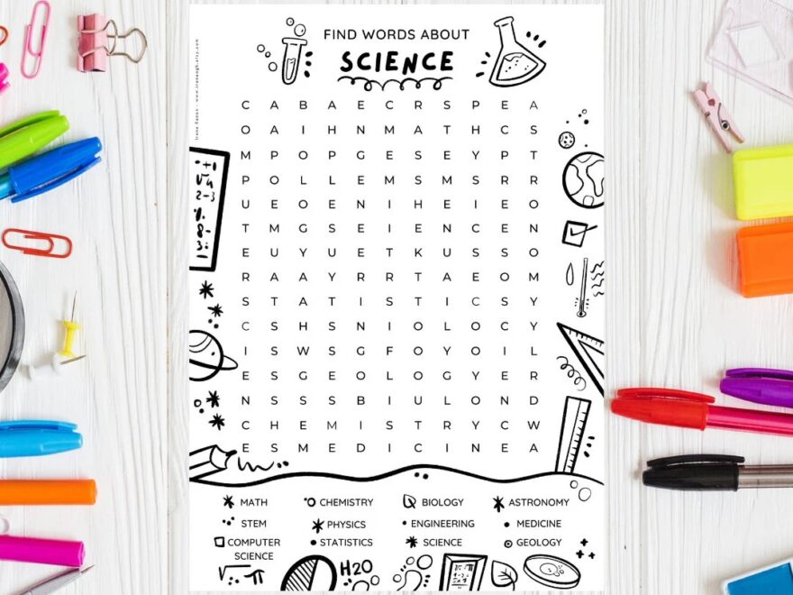 Word Search Printable Science Activity Word Search Word Find Science Puzzle Printable Summer Kid Activity Teaching Materials Coloring Sheet Etsy