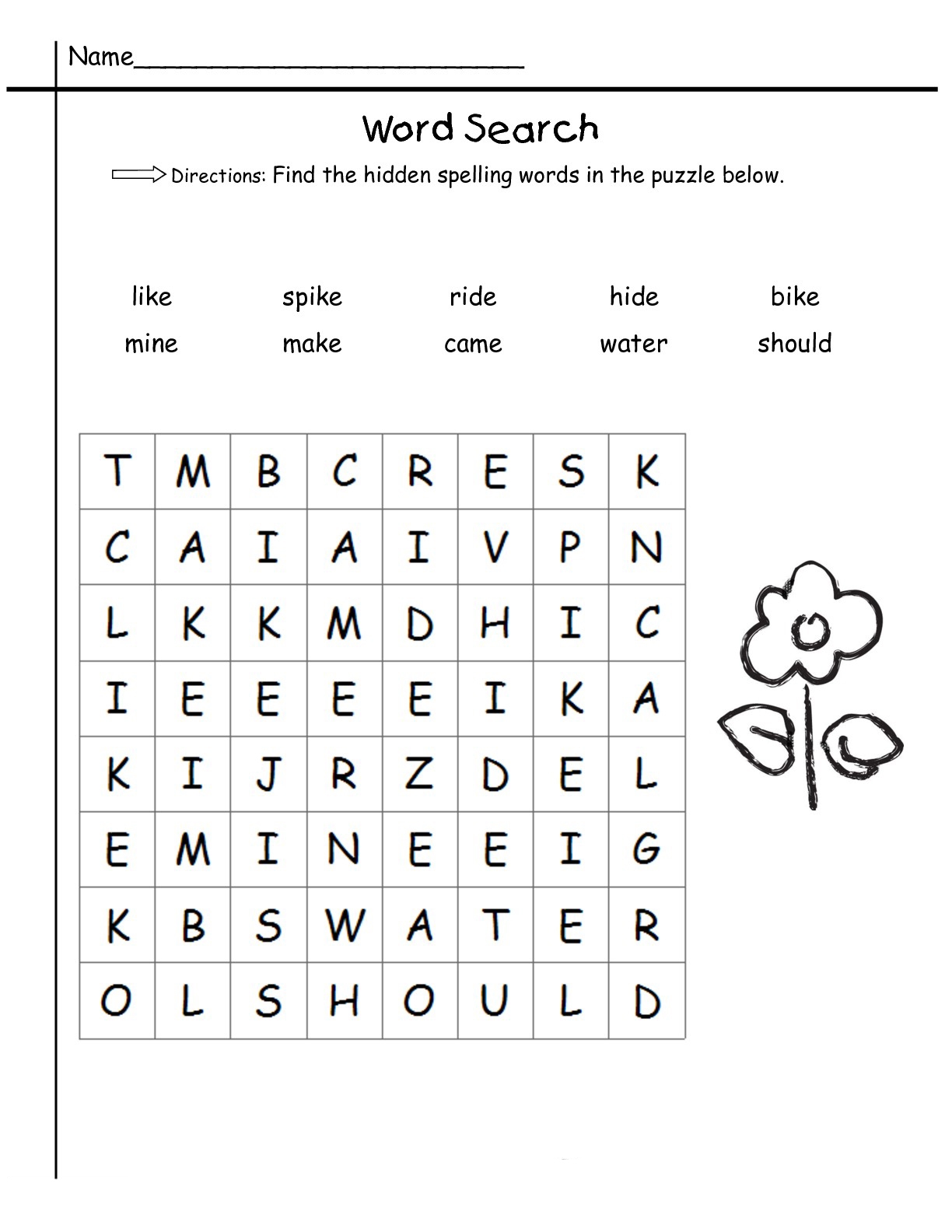 Word Search Puzzle 100 Must Know Words For 1st Grade Free Worksheets Library