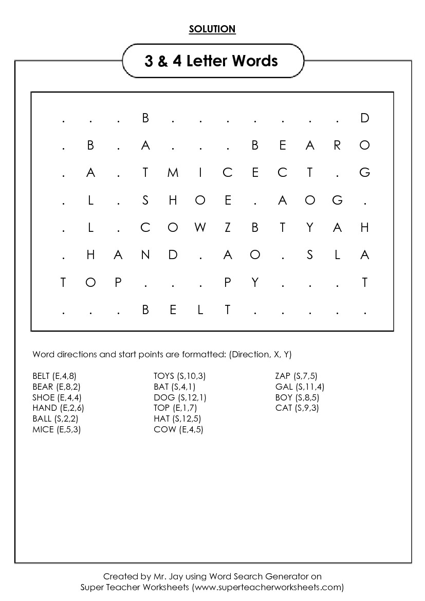 1st Grade Word Search Free Printable