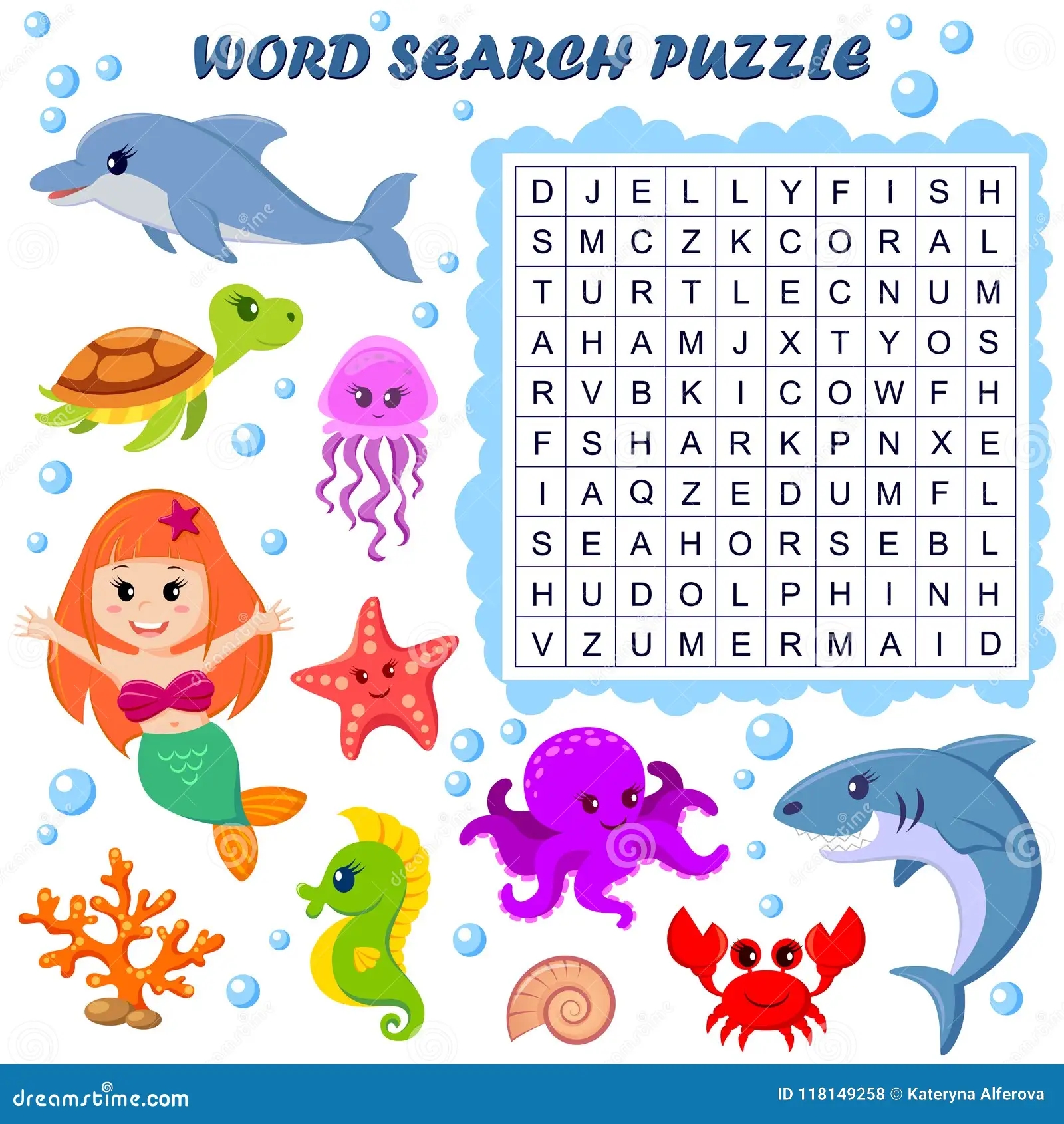 word search puzzle vector education game for children stock vector illustration of colorful childish 118149258