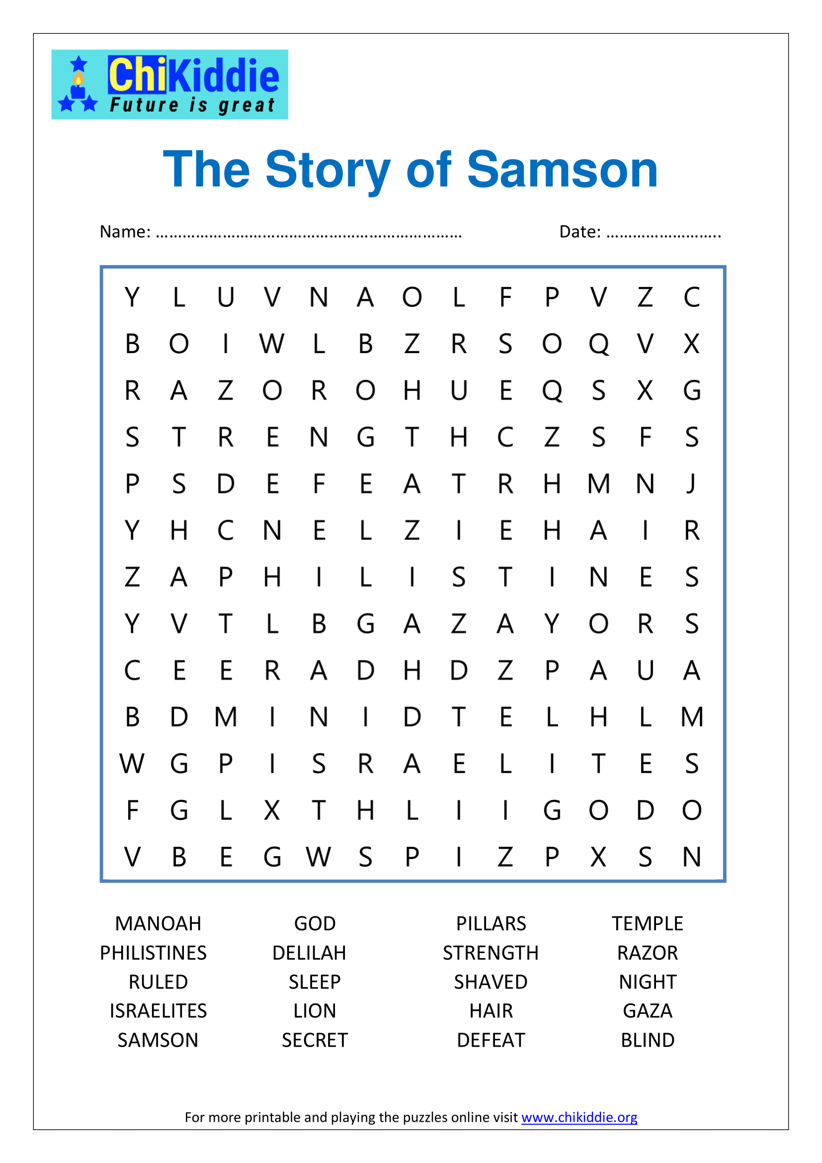 Word Search Puzzles ChiKiddie