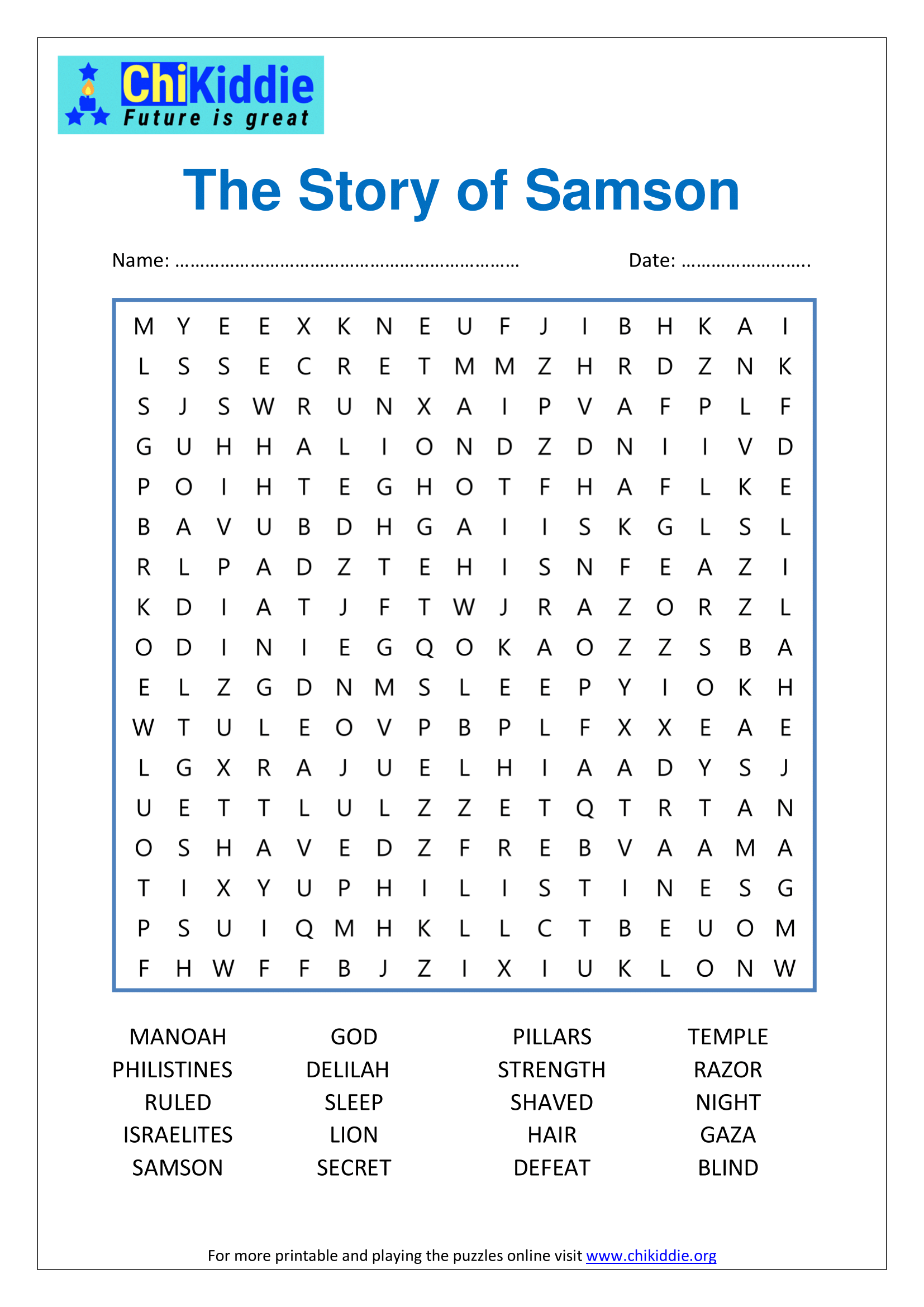 Word Search Puzzles ChiKiddie