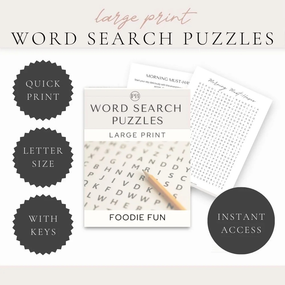 Word Search Puzzles Printable Large Print