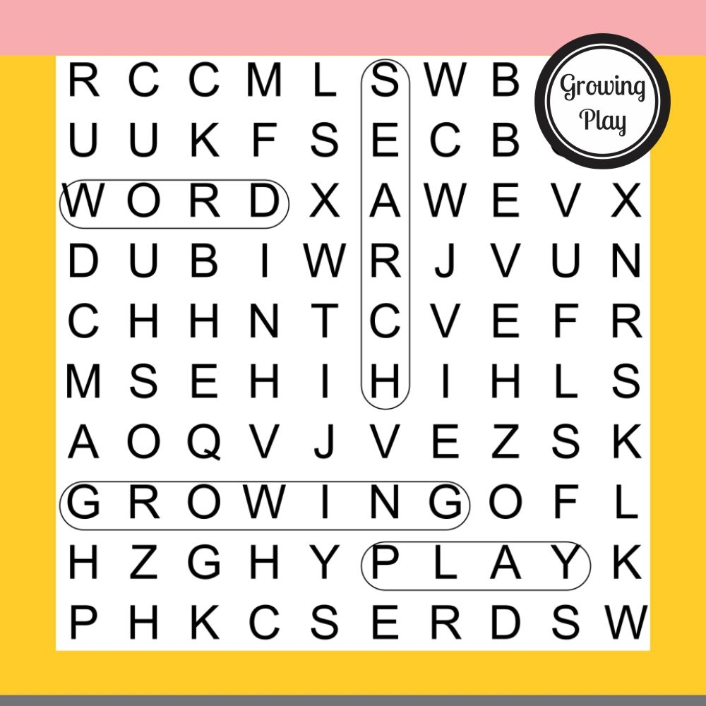 Word Search Puzzles Printable Growing Play