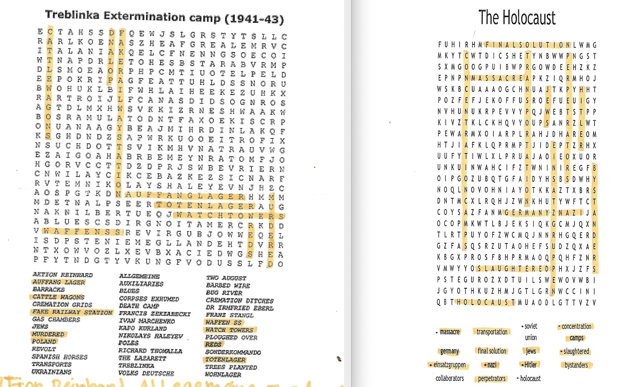 Word Search Puzzles Used At Colfax To Teach Holocaust The Pittsburgh Jewish Chronicle