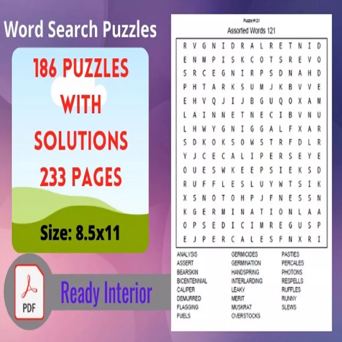 Word Search Puzzles With Solutions MasterBundles