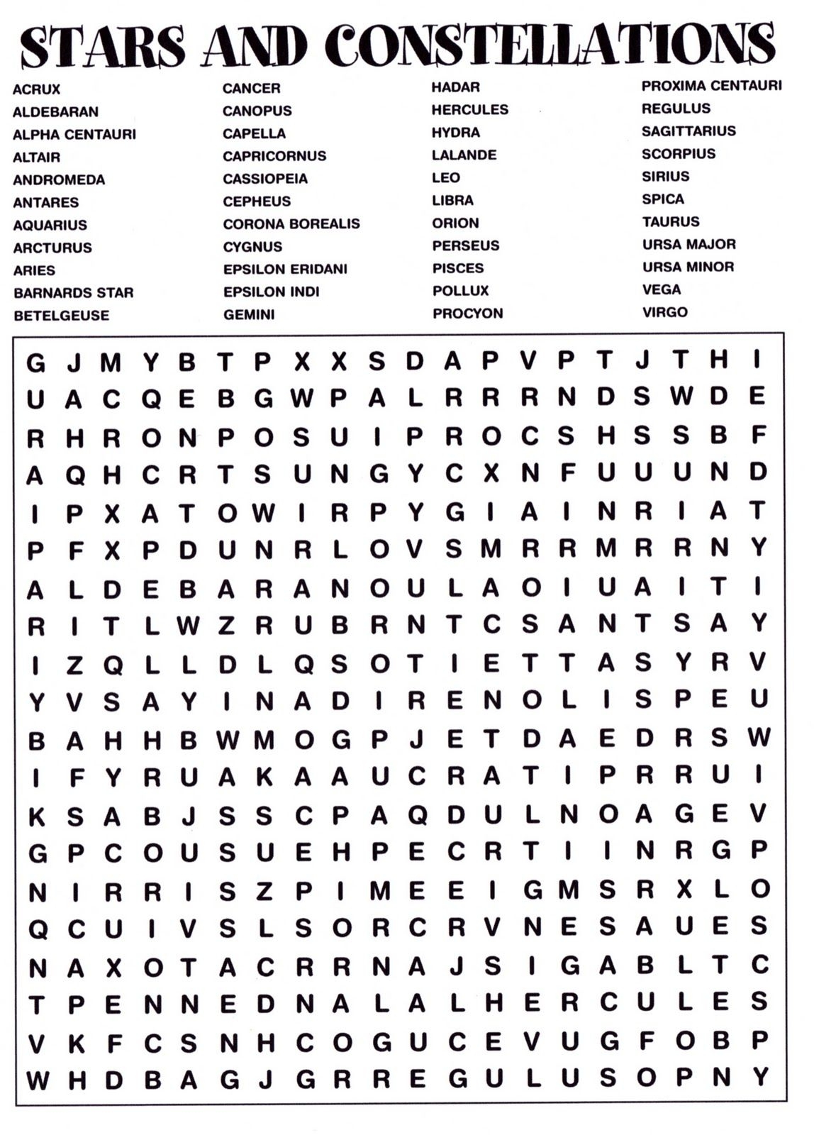 Word Search Resource For Space Science English 2