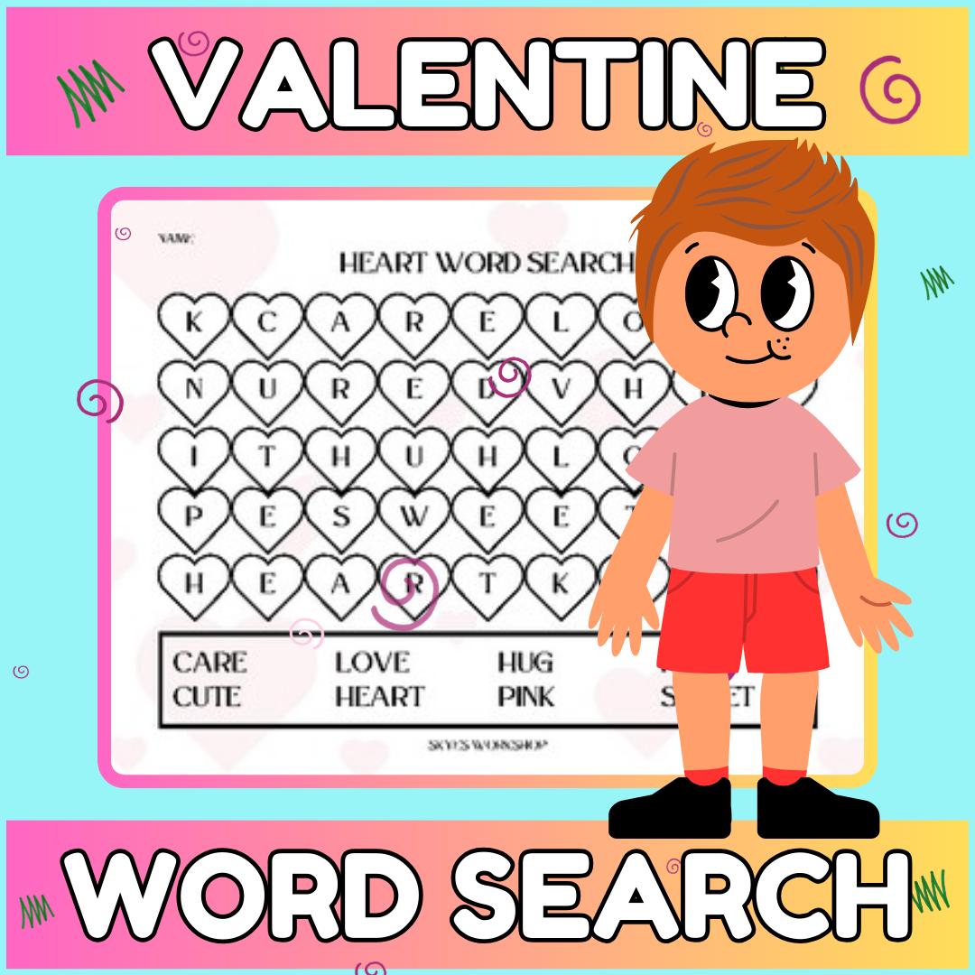 WORD SEARCH Valentine s Day Hearts Game Activity English Language Arts Classful