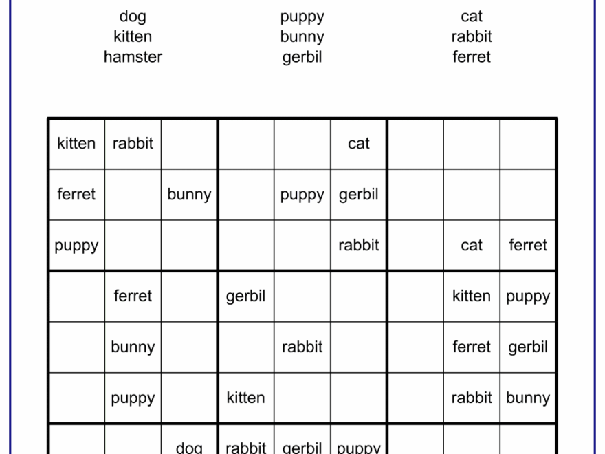 Word Sudoku Game Maker Free Printable Worksheets