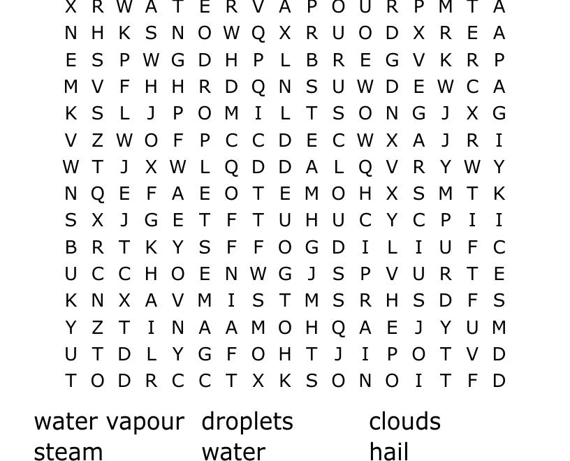 Words Related To Water Word Search WordMint