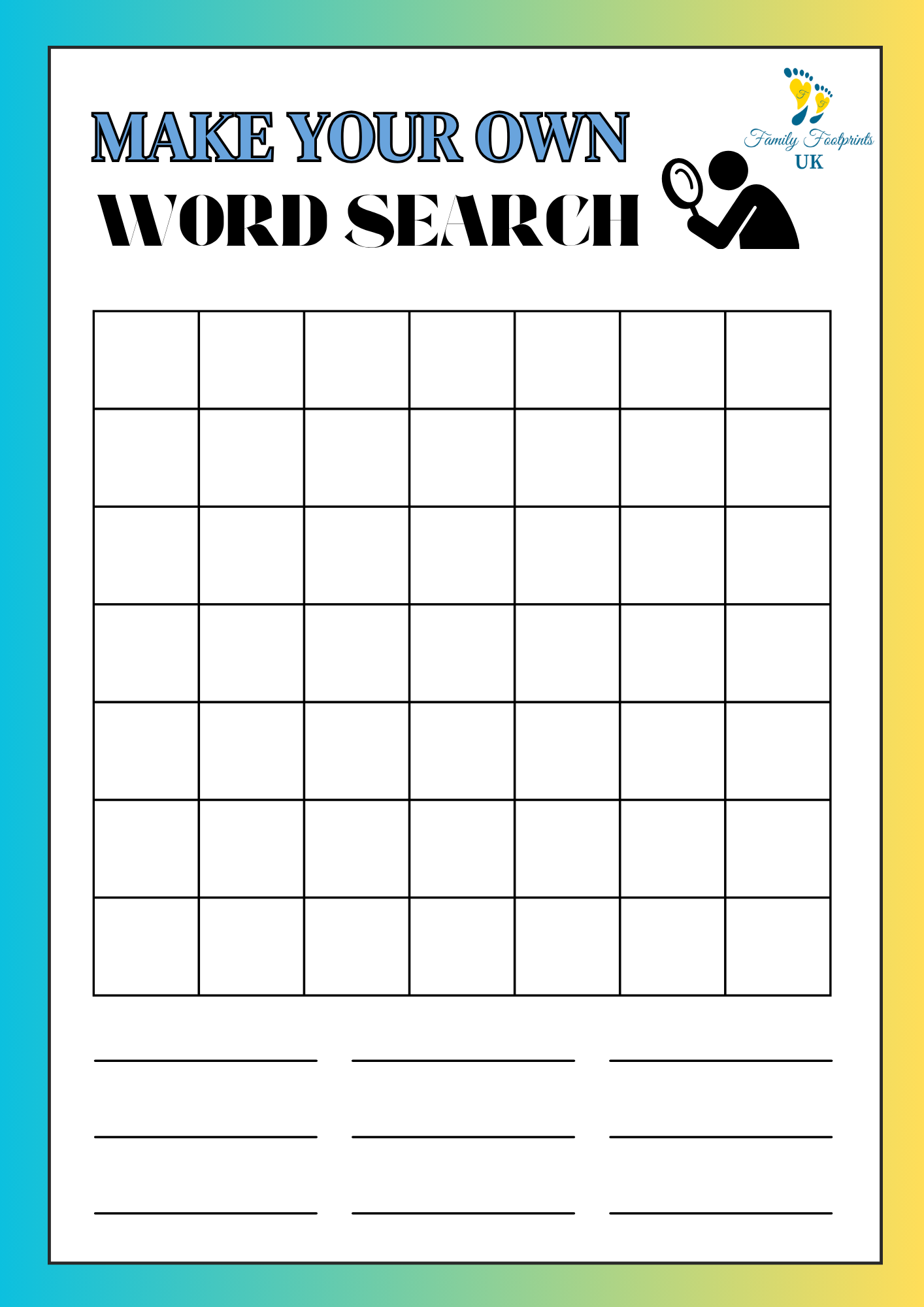 Make Your Own Word Searches Printable