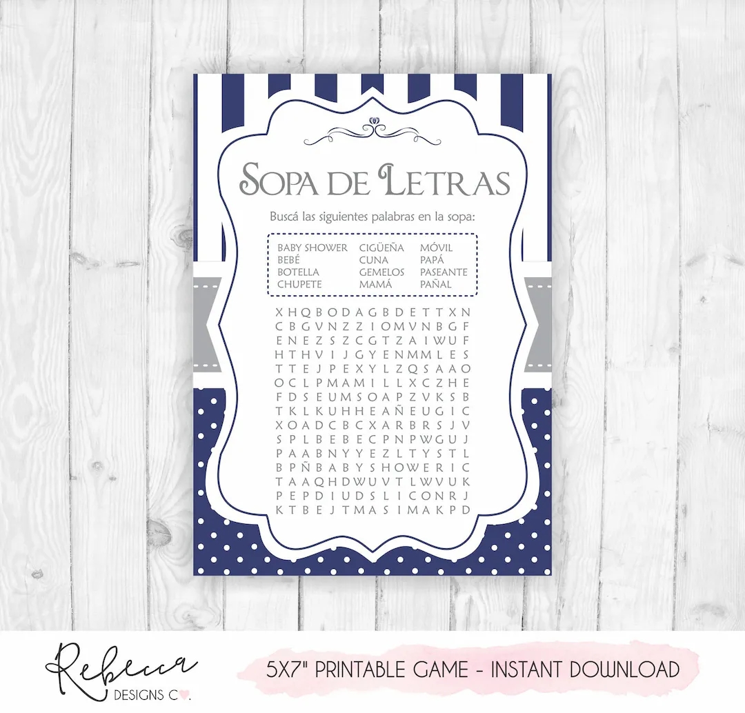 Wordsearch Game In Spanish Baby Shower In Spanish Espa ol Juegos Baby Shower Printable Espanol Sopa De Letras Azul Juego Blue Wordsearch 178 Etsy Wordsearch Game In Spanish Baby Shower In Spanish Espa ol Juegos Baby Shower Printable Espanol Sopa De Letras Azul Juego Blue Wordsearch 178 Etsy