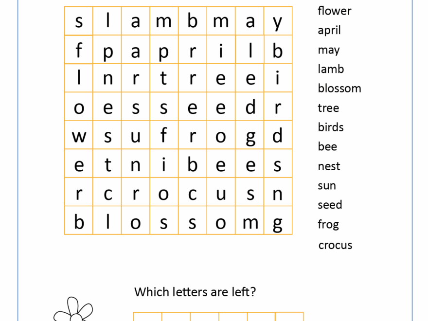Worksheet Spring Word Search Lookbook Education